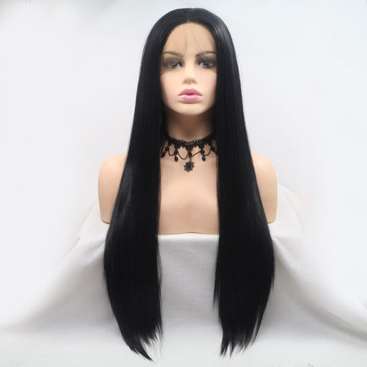 13*3" Lace Front Wigs Synthetic Long Straight 24" 130% Density - NocturnalExpressions