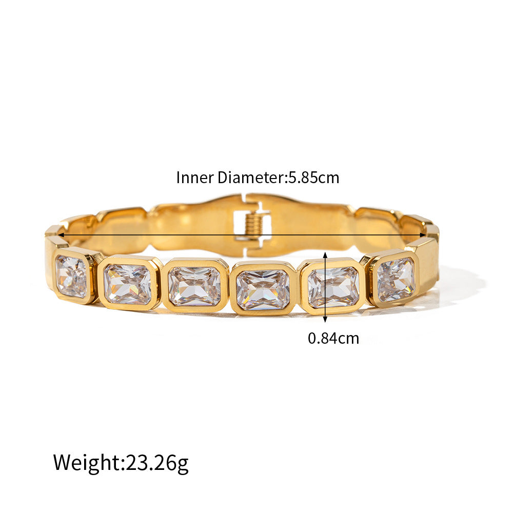 18K Gold Exquisite and Dazzling Zircon Design Light Luxury Style Bracelet - NocturnalExpressions