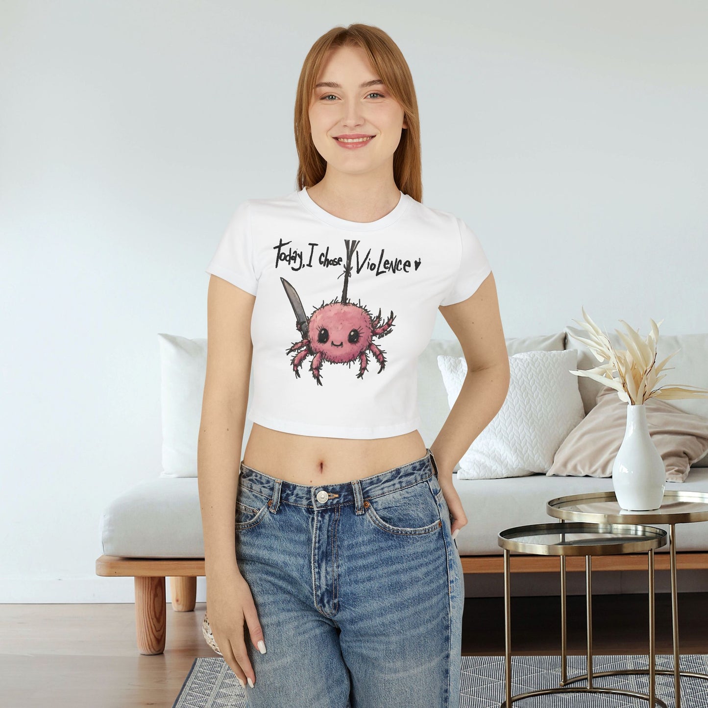 Women's Today I Chose Violence Typographical Art Baby Tee