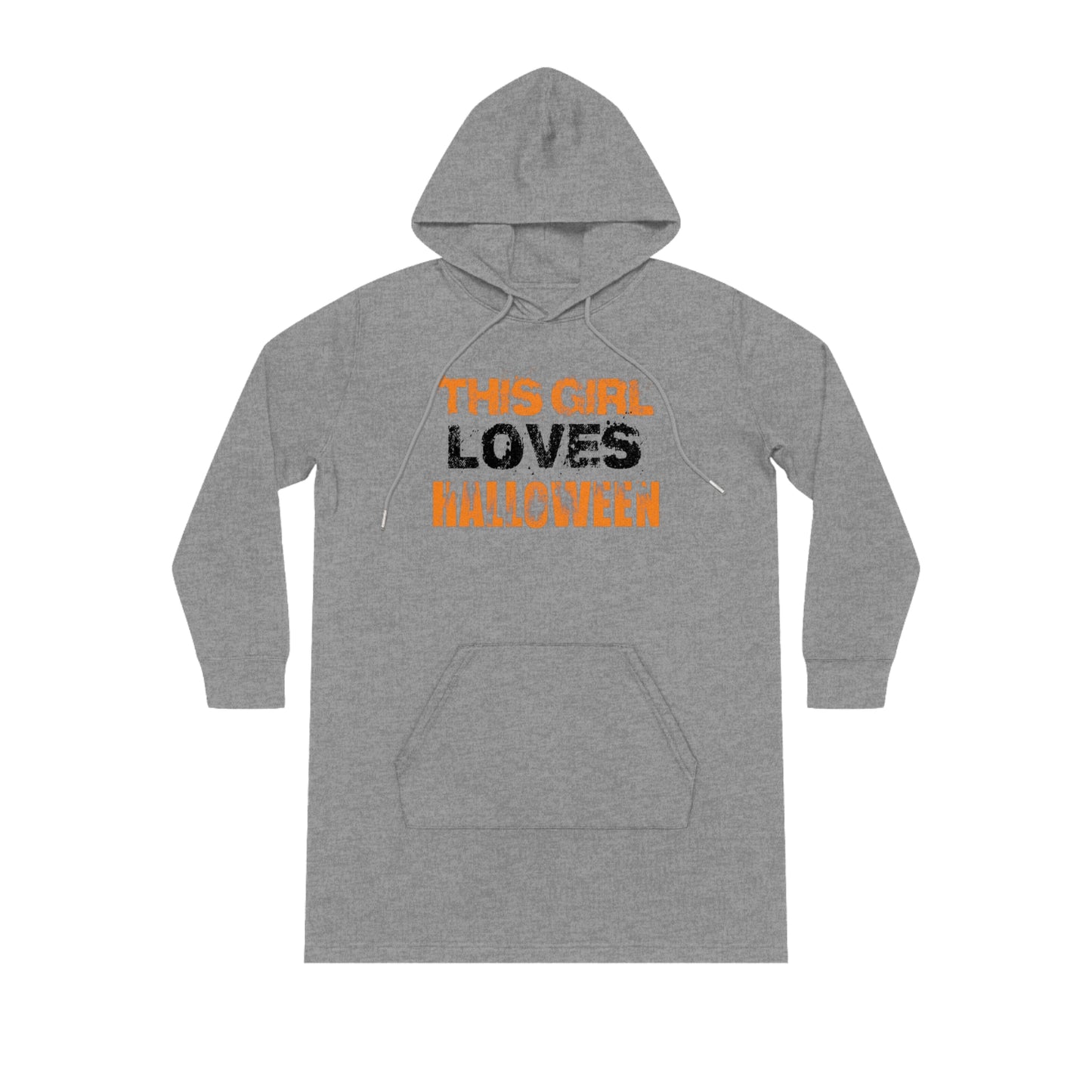 Women's This Girl Loves Halloween Typography Hoodie Dress