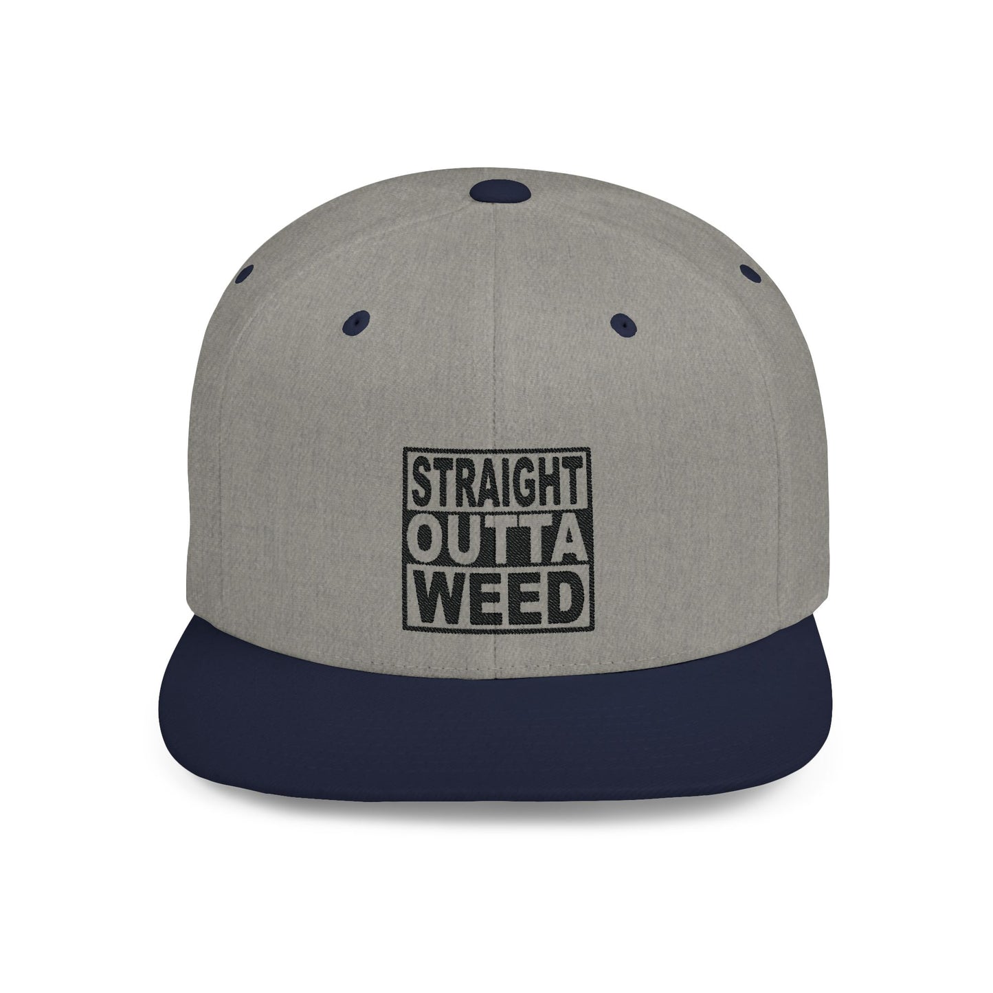 Straight Outta Weed Typography Flat Bill Snapback