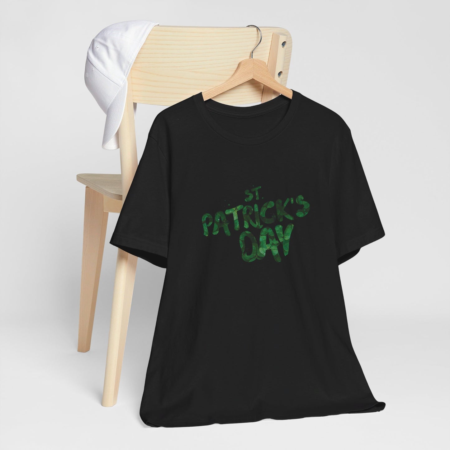 St Patrick's Day Shamrocks Typography Graphic Design Jersey Short Sleeve Tee