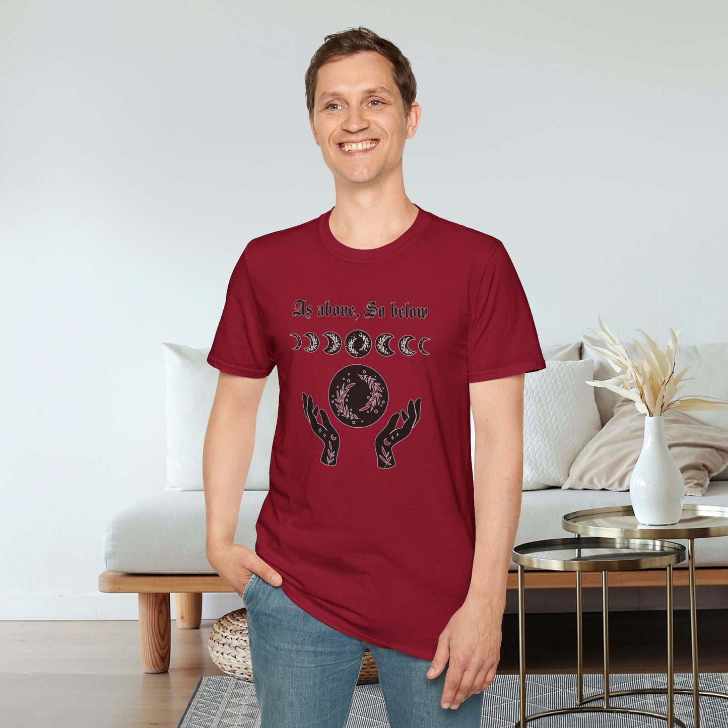 As Above So Below Typographical Art Softstyle T-Shirt