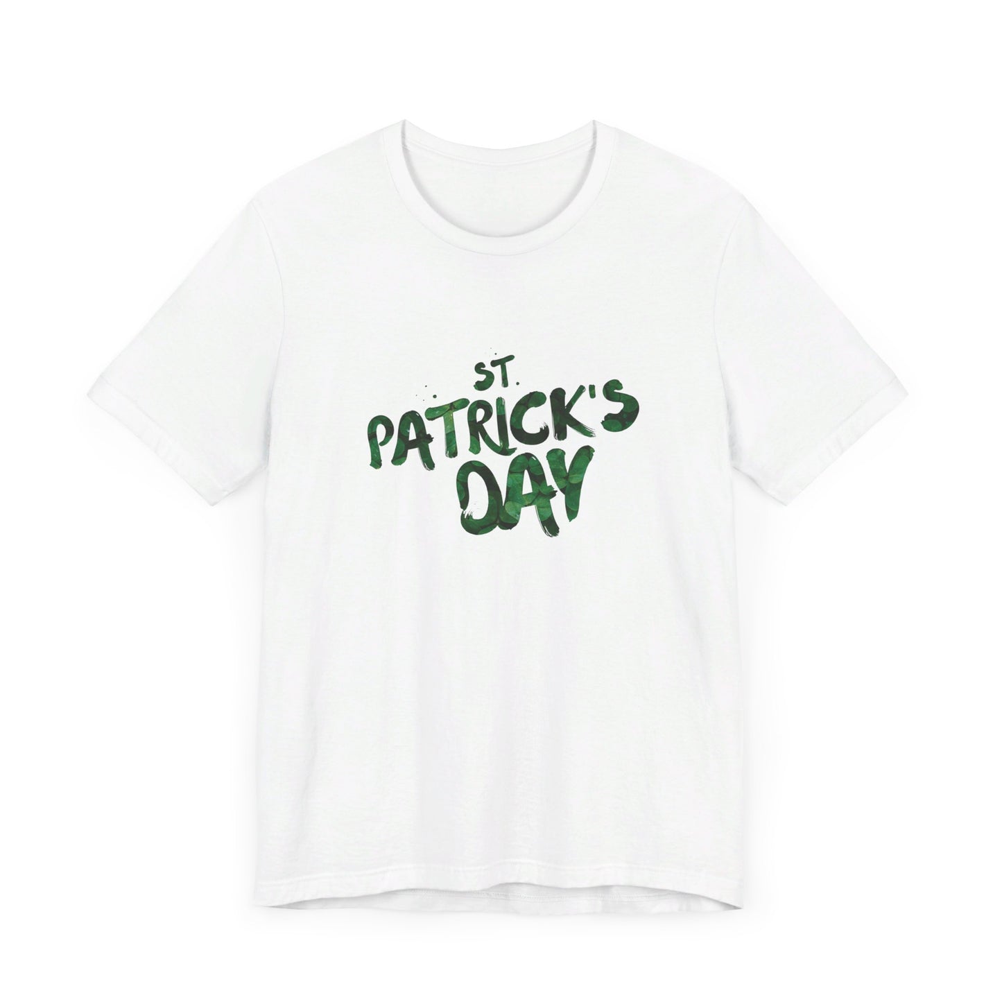 St Patrick's Day Shamrocks Typography Graphic Design Jersey Short Sleeve Tee