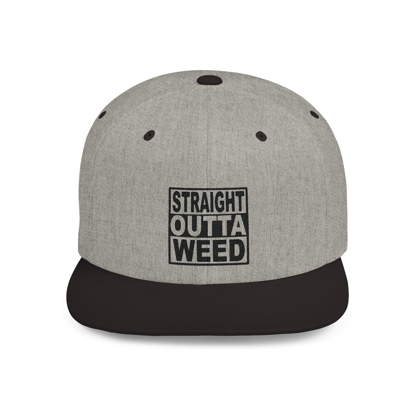 Straight Outta Weed Typography Flat Bill Snapback