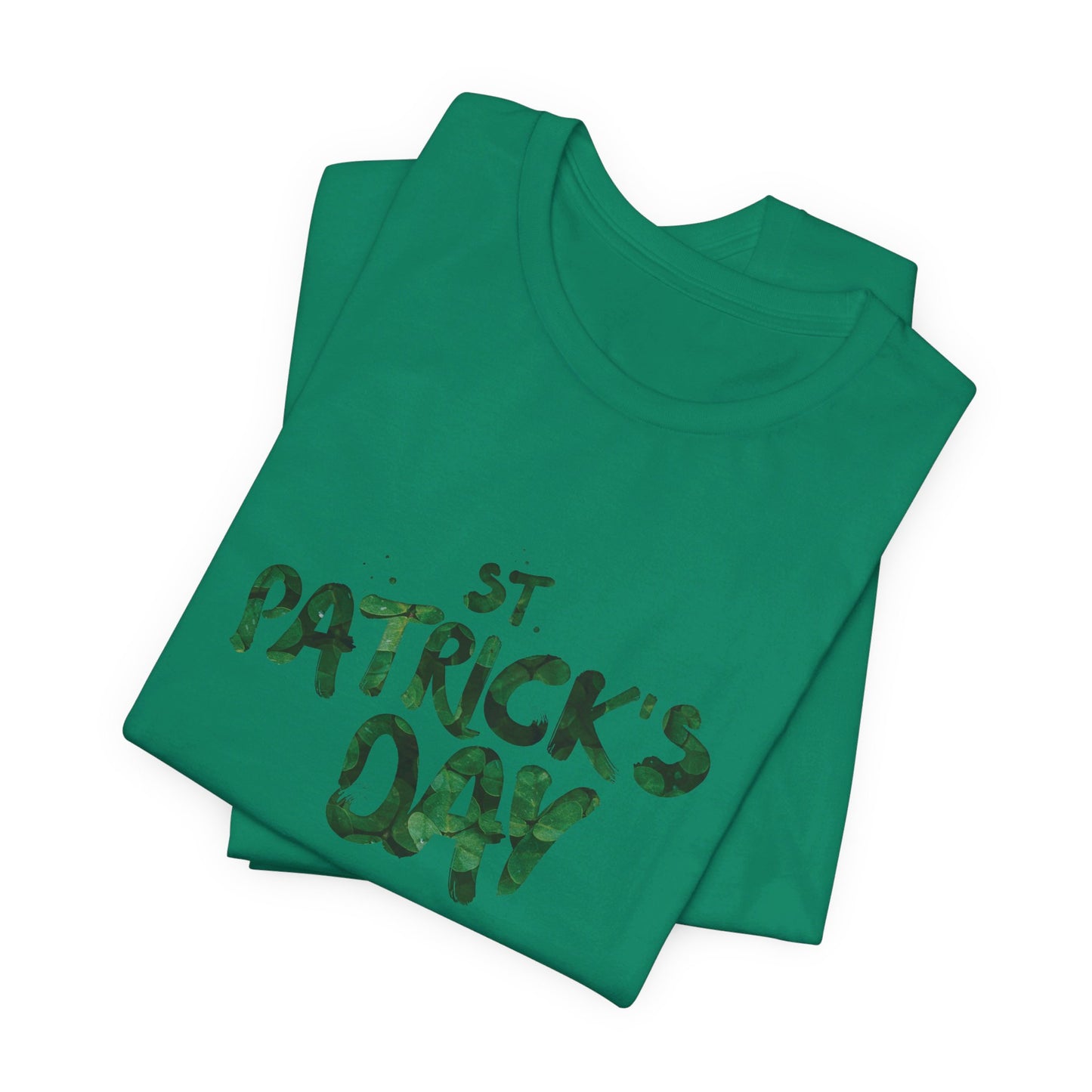 St Patrick's Day Shamrocks Typography Graphic Design Jersey Short Sleeve Tee