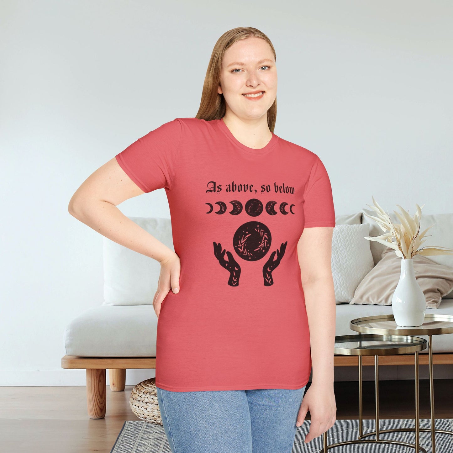 As Above So Below Typographical Art Softstyle T-Shirt