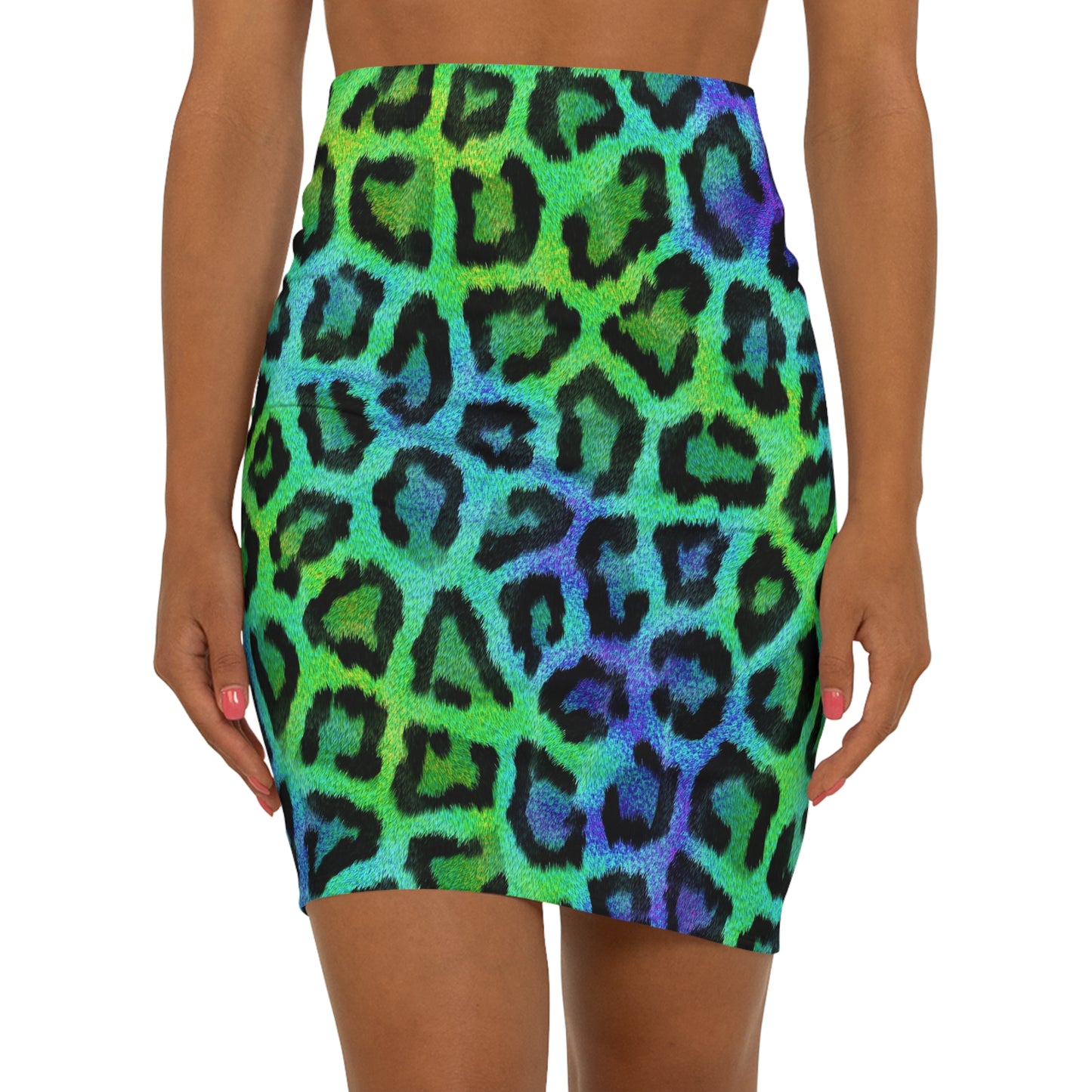 Women's Multicolored Leopard Print Mid-Waist Pencil Skirt - NocturnalExpressions