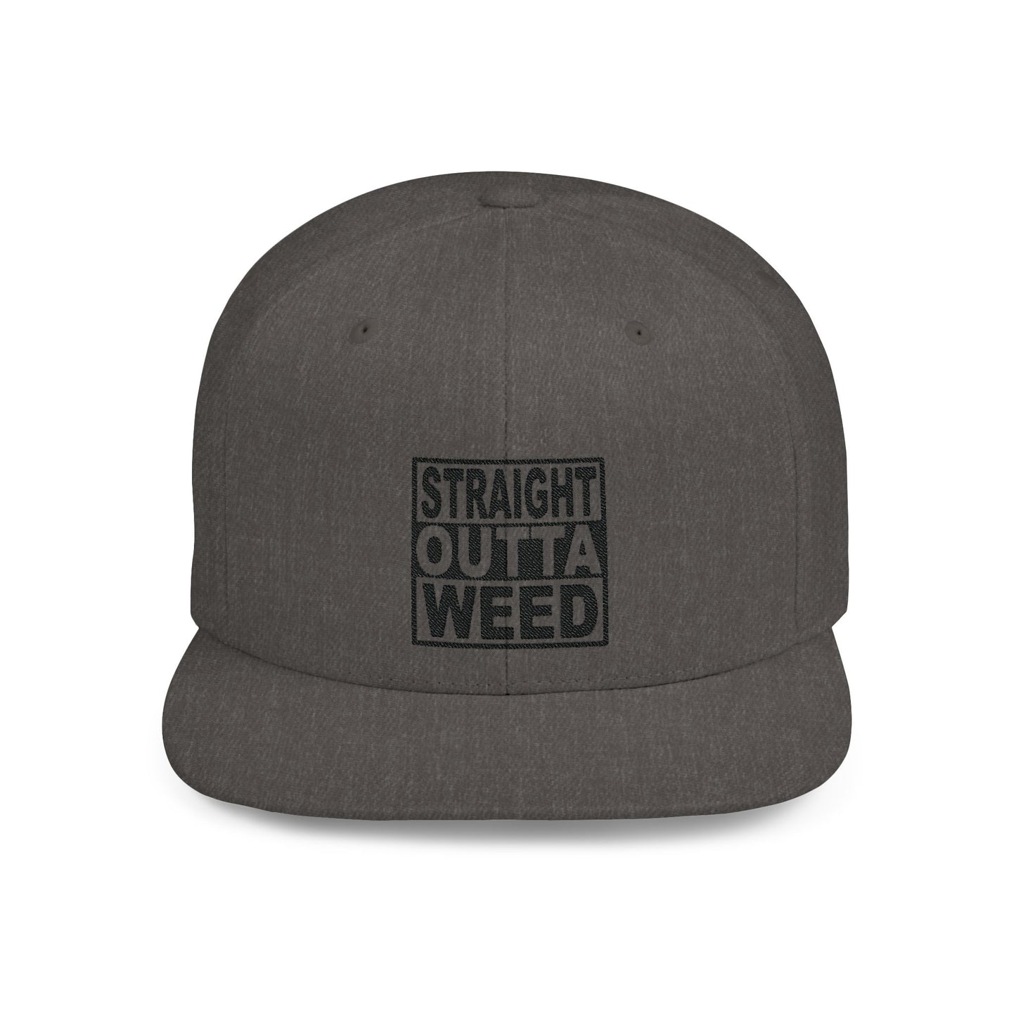 Straight Outta Weed Typography Flat Bill Snapback