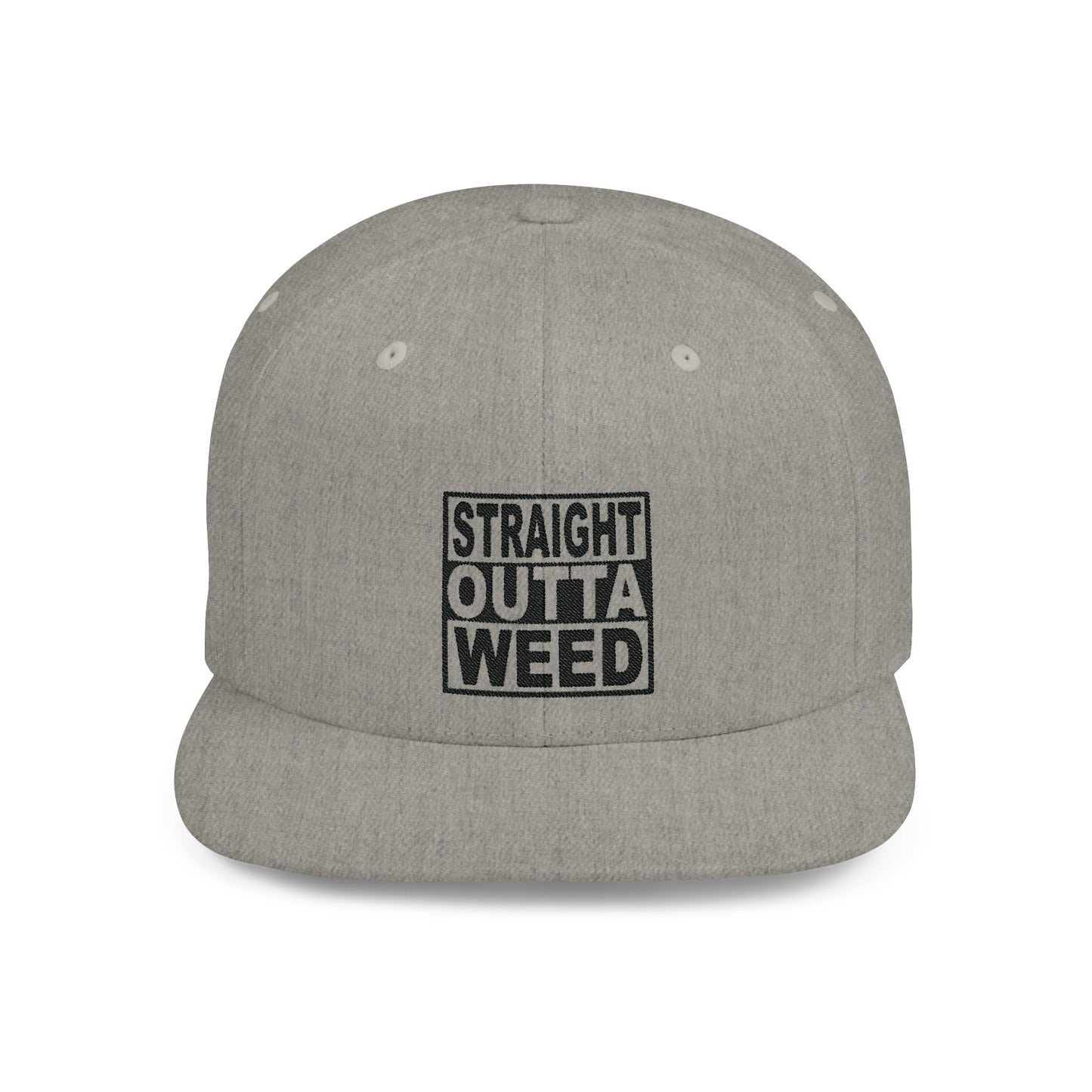 Straight Outta Weed Typography Flat Bill Snapback