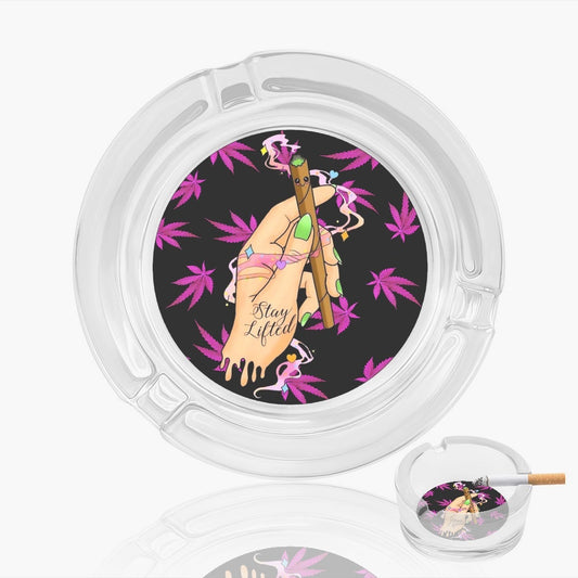 Stay Lifted Blunt Graphic Glass Ashtray - NocturnalExpressions