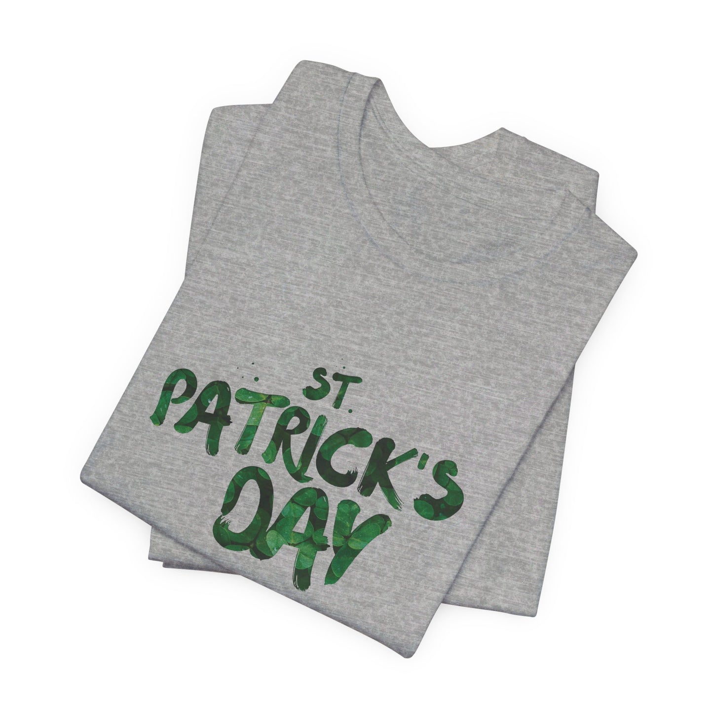 St Patrick's Day Shamrocks Typography Graphic Design Jersey Short Sleeve Tee