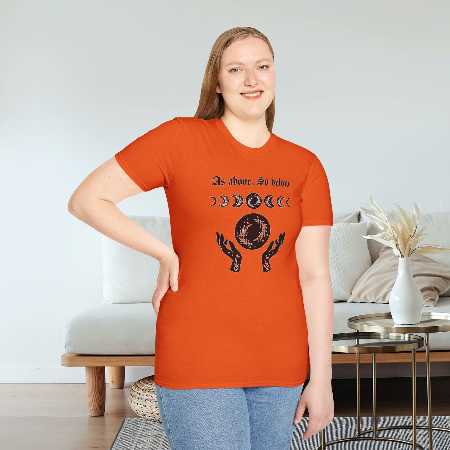 As Above So Below Typographical Art Softstyle T-Shirt