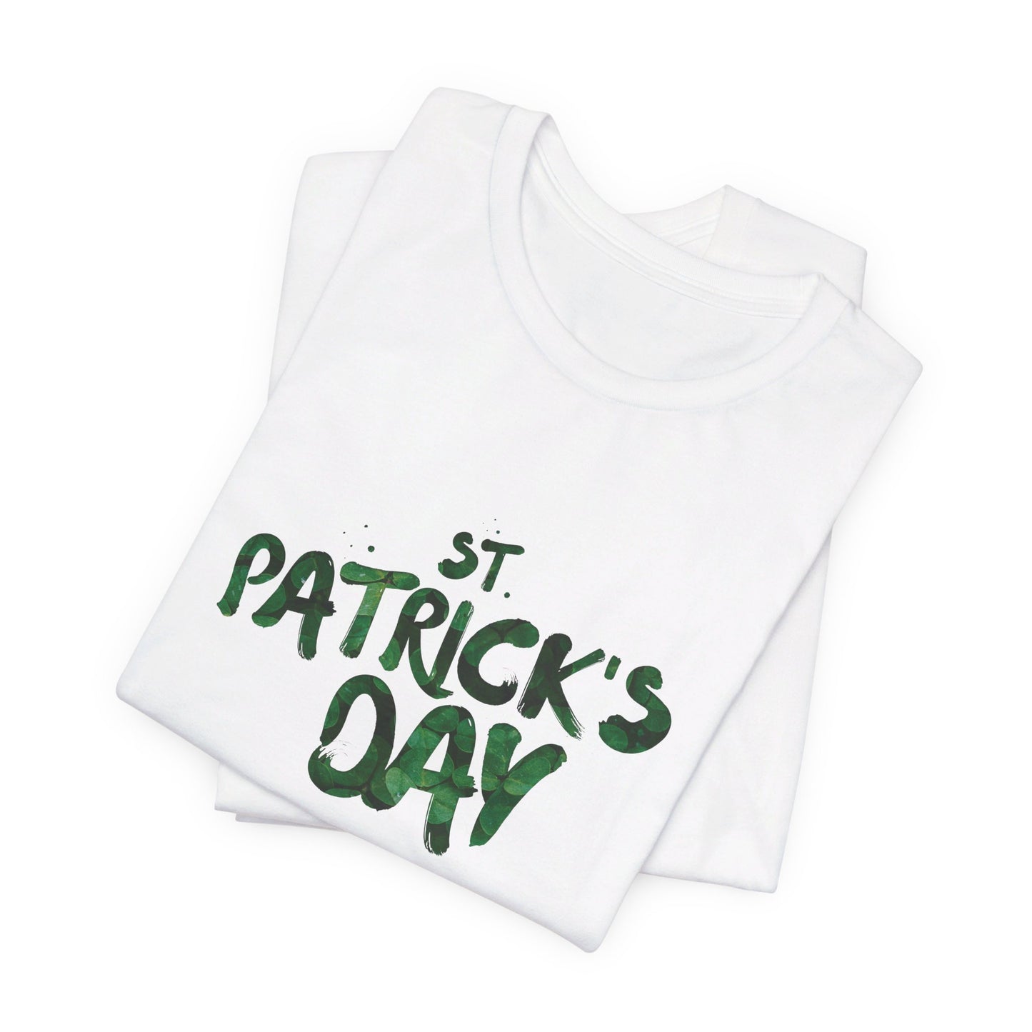 St Patrick's Day Shamrocks Typography Graphic Design Jersey Short Sleeve Tee