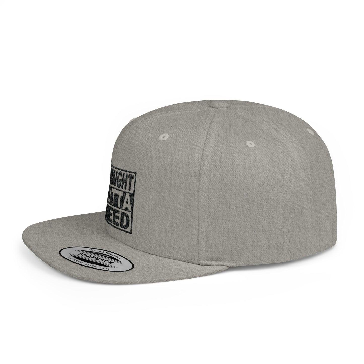 Straight Outta Weed Typography Flat Bill Snapback