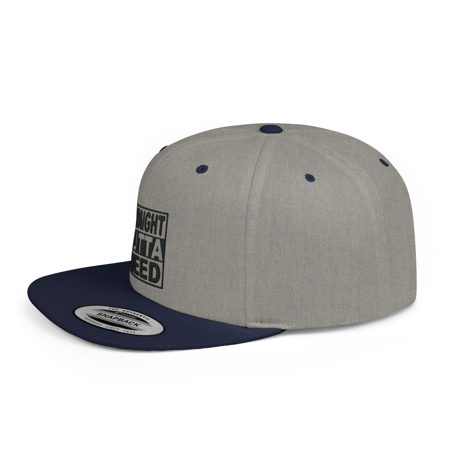 Straight Outta Weed Typography Flat Bill Snapback