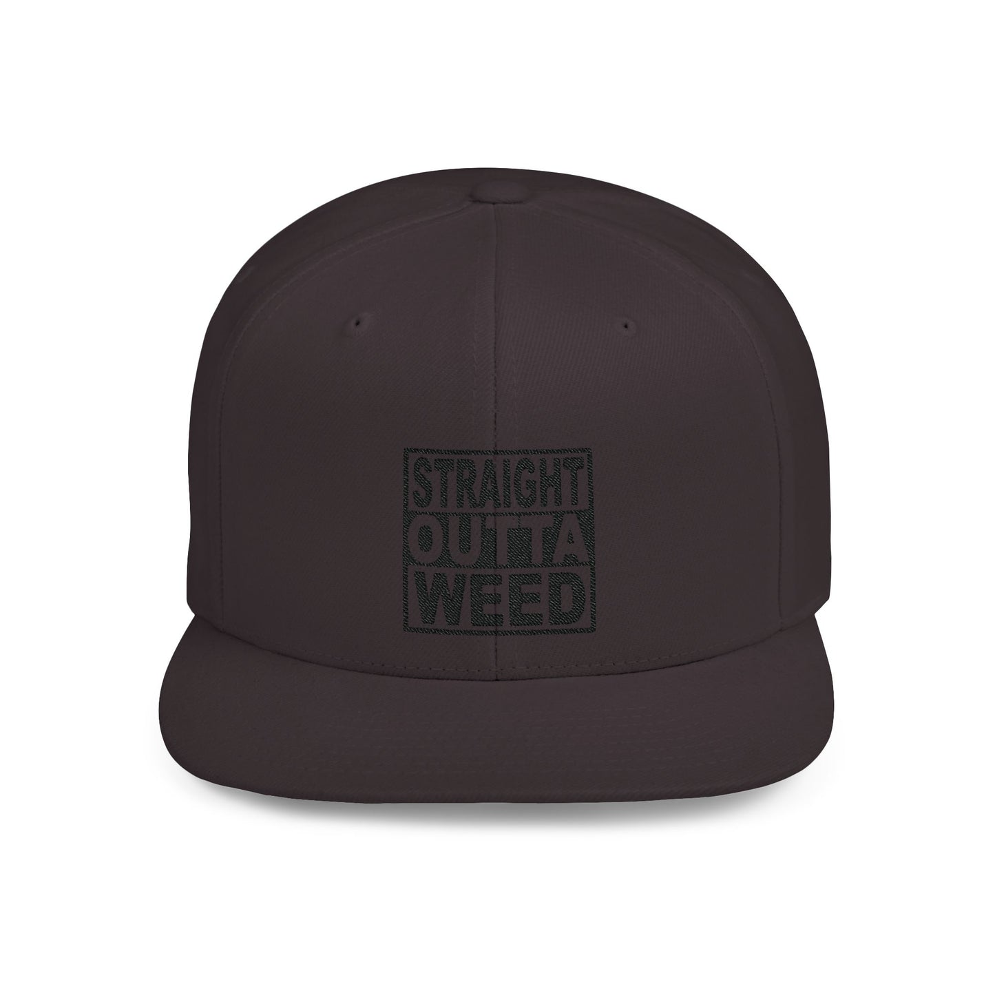 Straight Outta Weed Typography Flat Bill Snapback