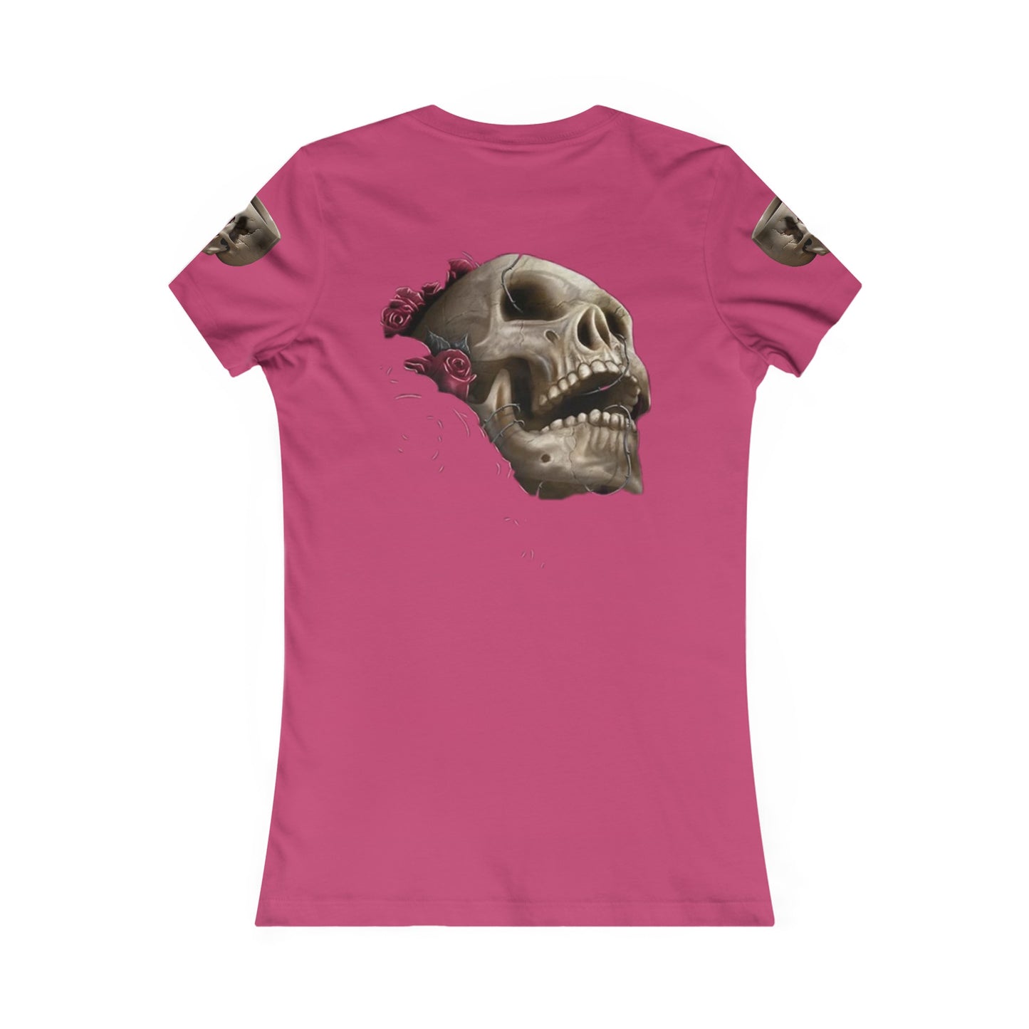 Women's Skull Cup Typographical Art Favorite Style Tee