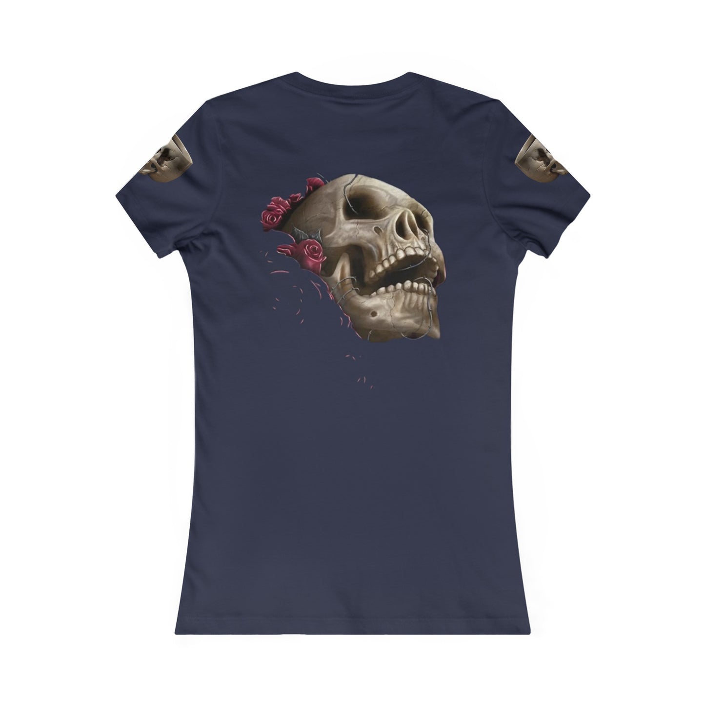 Women's Skull Cup Typographical Art Favorite Style Tee