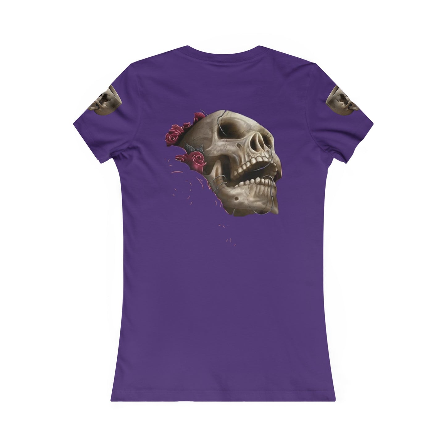 Women's Skull Cup Typographical Art Favorite Style Tee