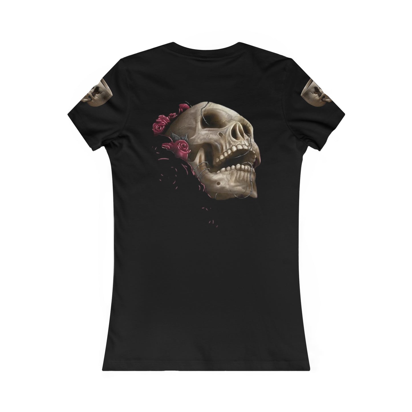 Women's Skull Cup Typographical Art Favorite Style Tee