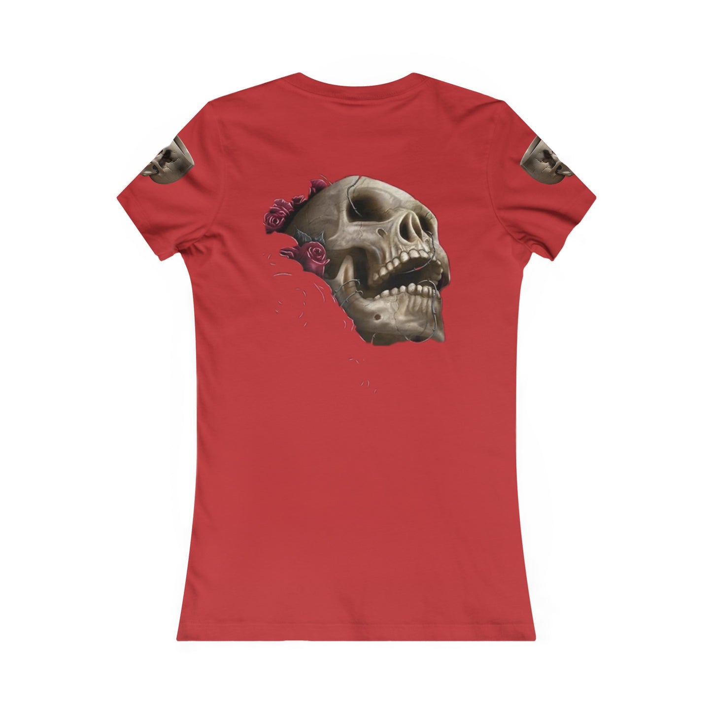 Women's Skull Cup Typographical Art Favorite Style Tee