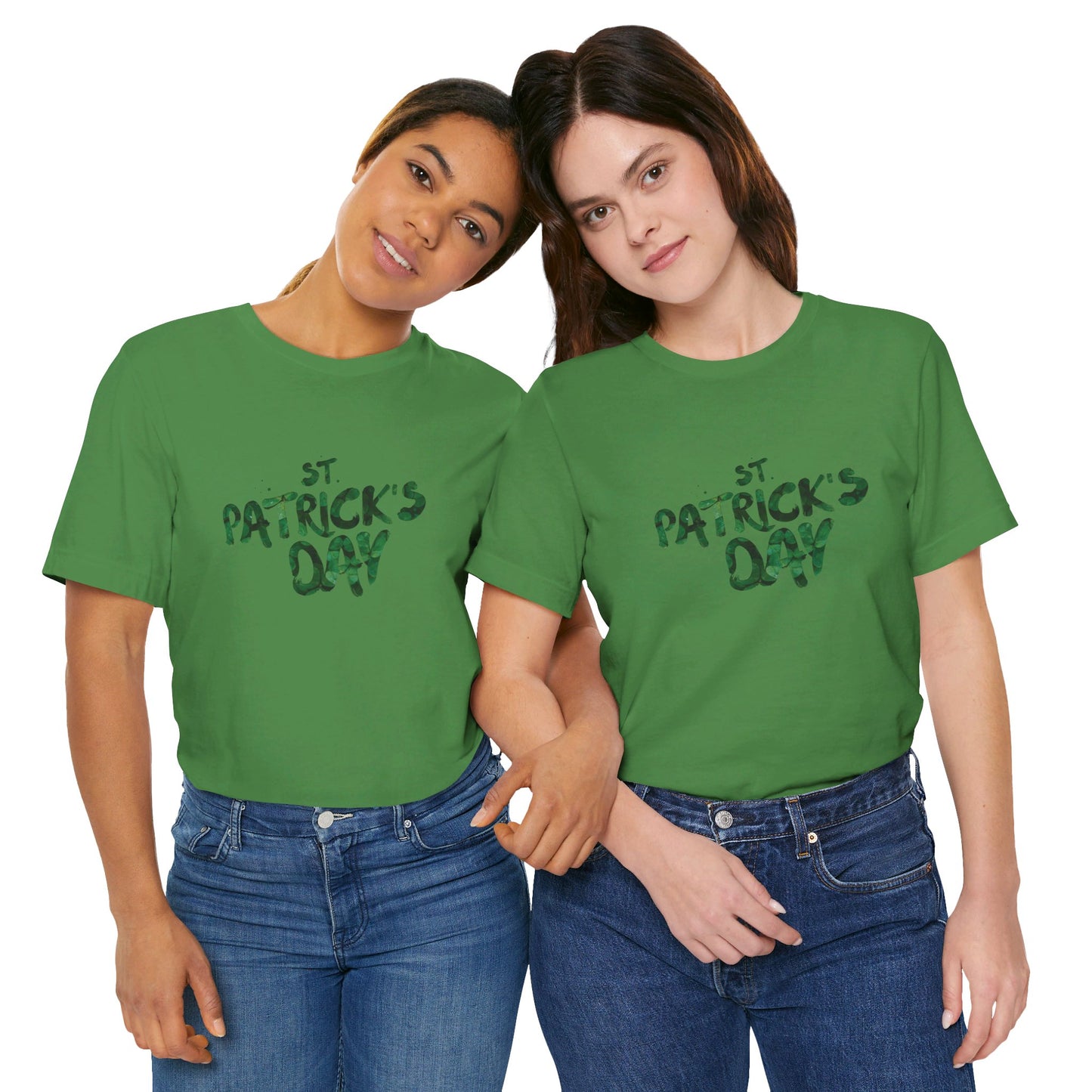 St Patrick's Day Shamrocks Typography Graphic Design Jersey Short Sleeve Tee