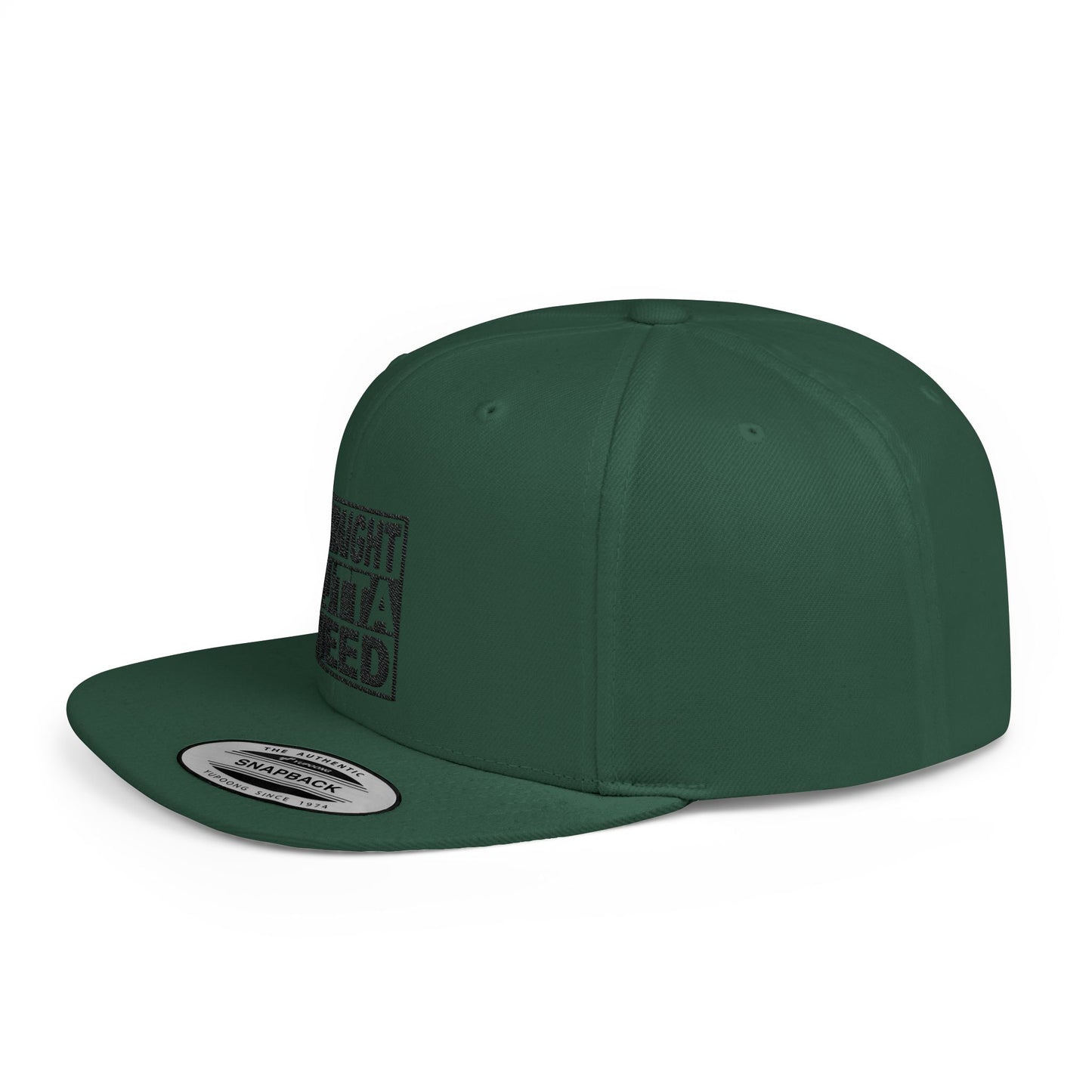 Straight Outta Weed Typography Flat Bill Snapback