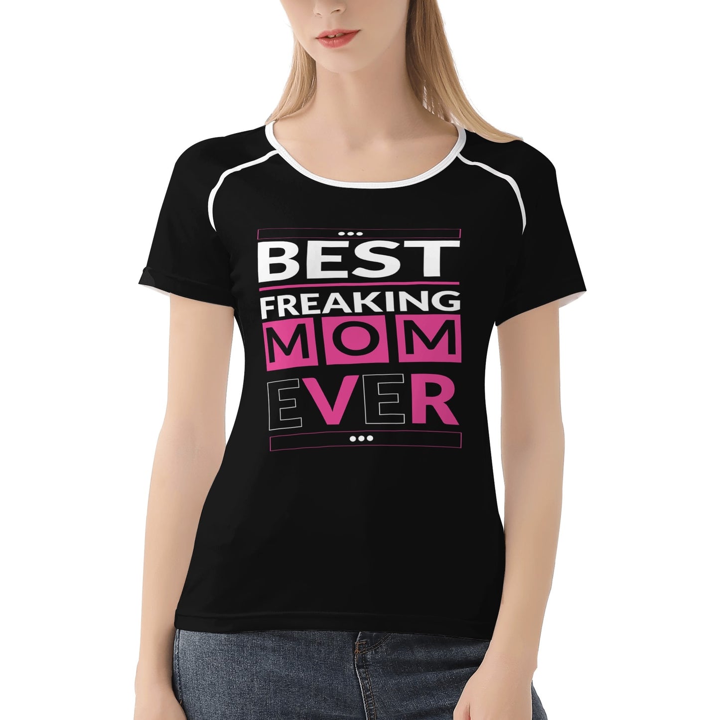 Womens Best Mom Ever Typography T-shirt