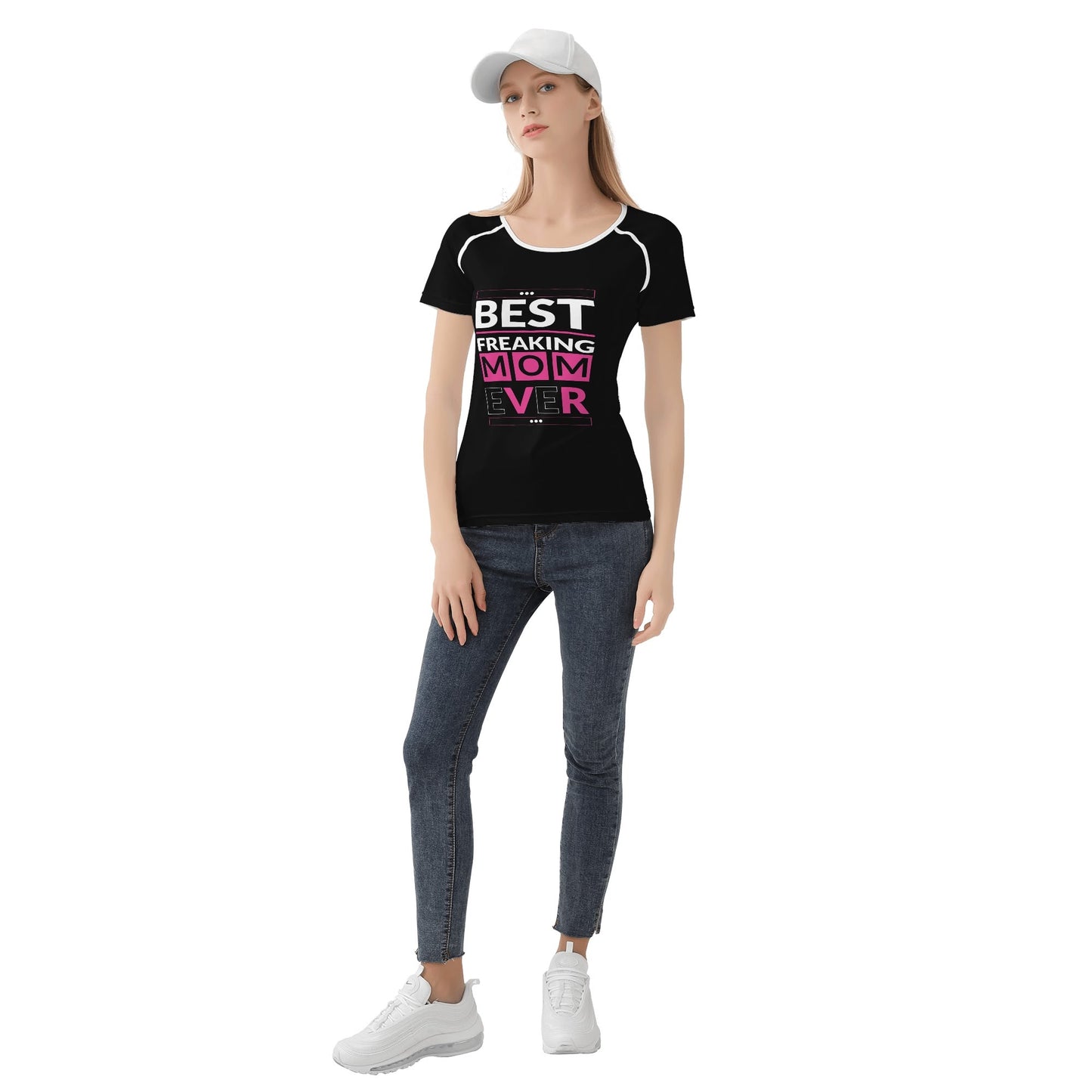 Womens Best Mom Ever Typography T-shirt