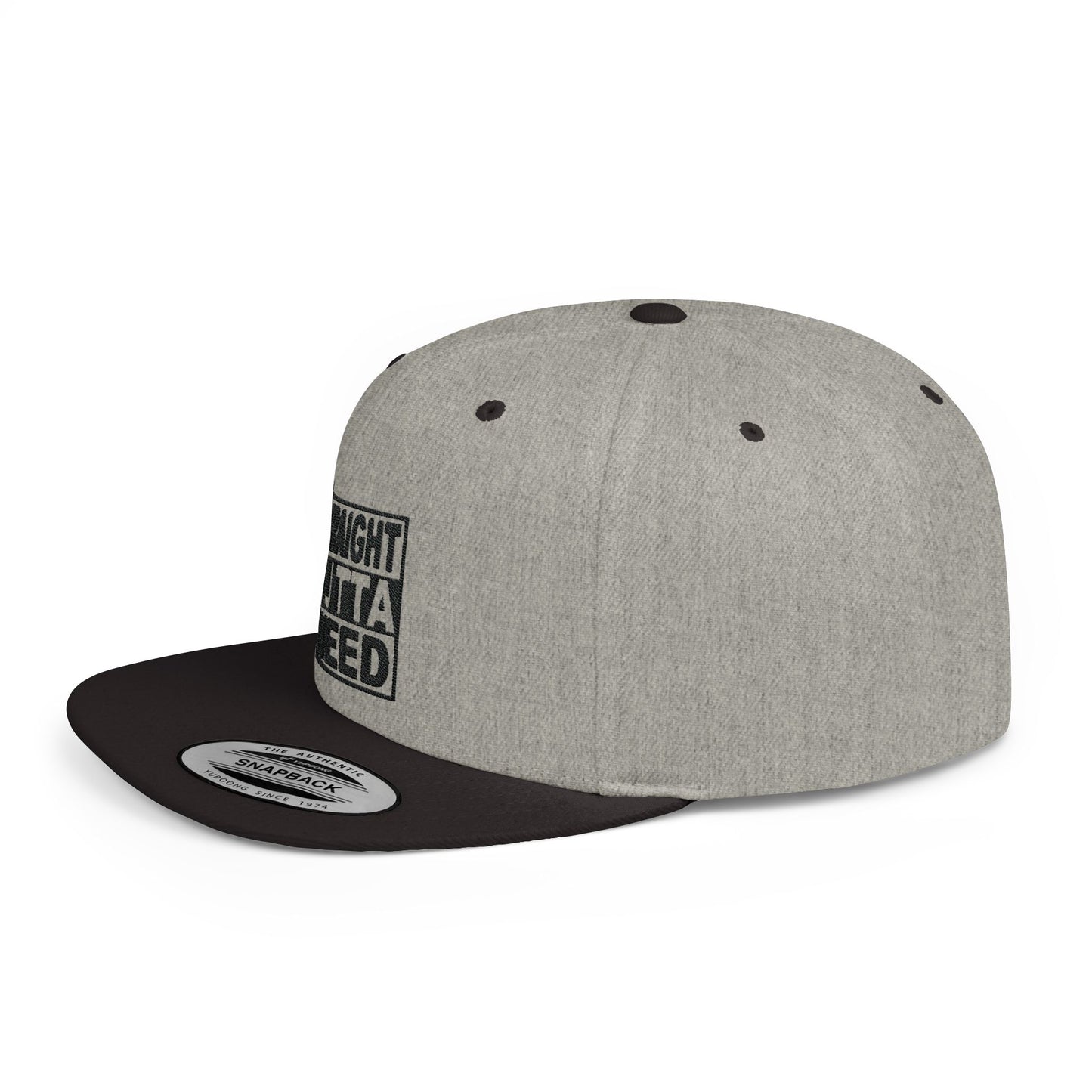 Straight Outta Weed Typography Flat Bill Snapback