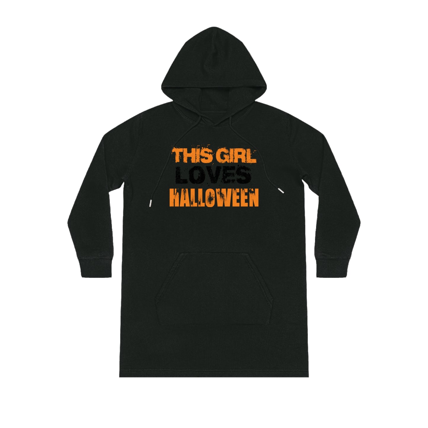 Women's This Girl Loves Halloween Typography Hoodie Dress