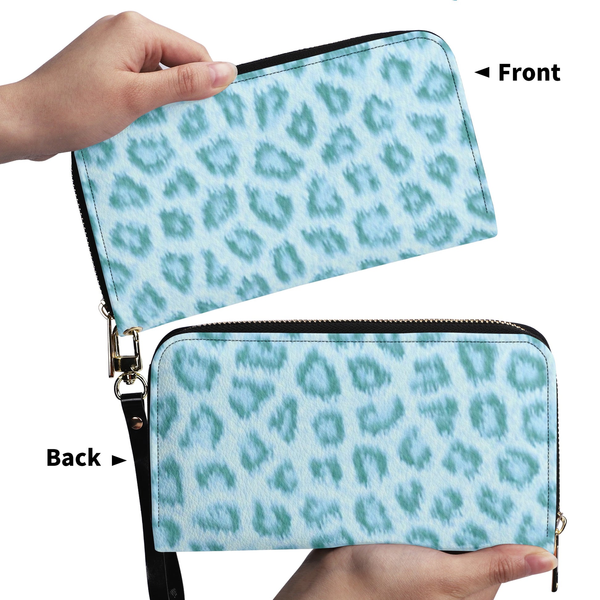 Teal Leopard Print PU Leather Wallet - NocturnalExpressions