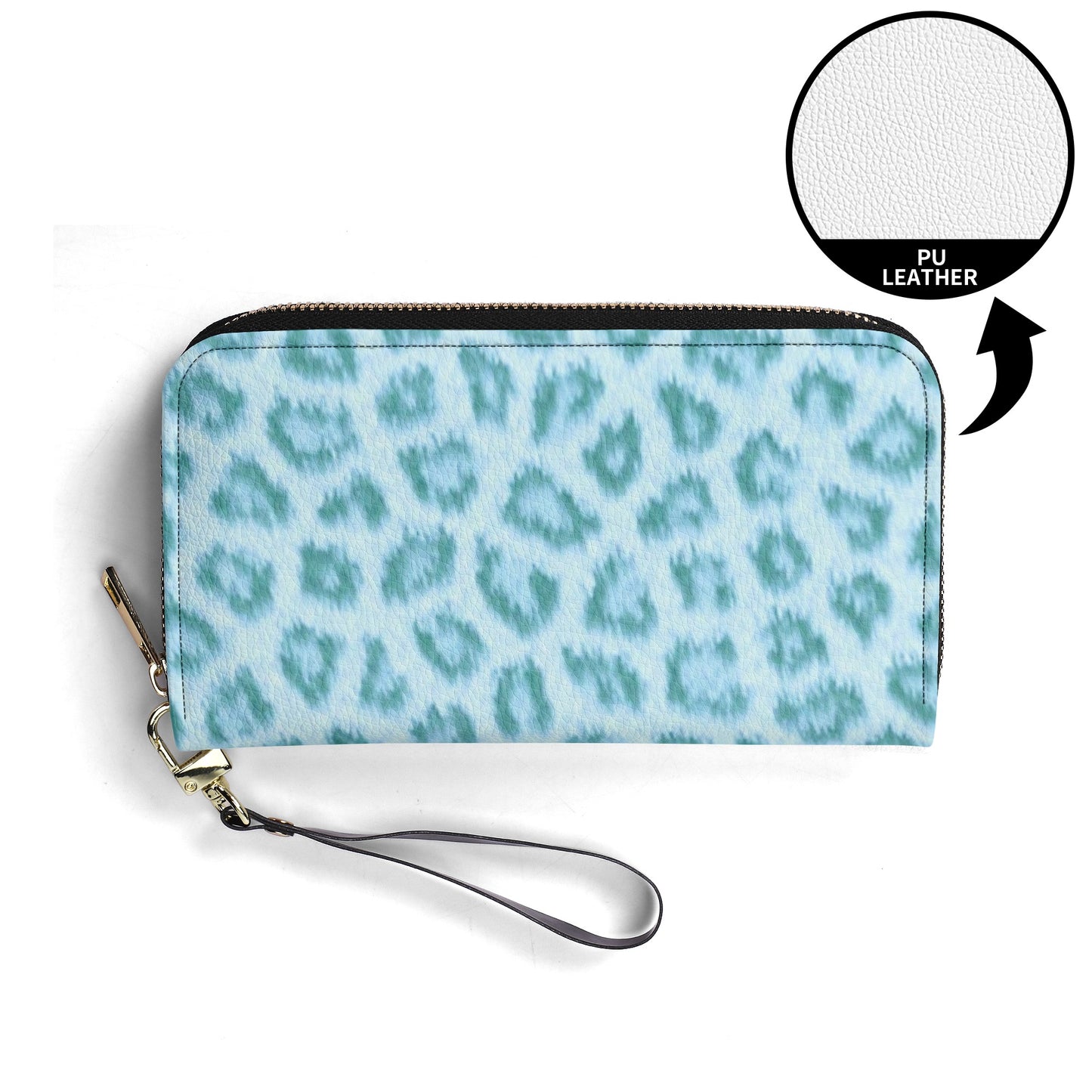 Teal Leopard Print PU Leather Wallet - NocturnalExpressions