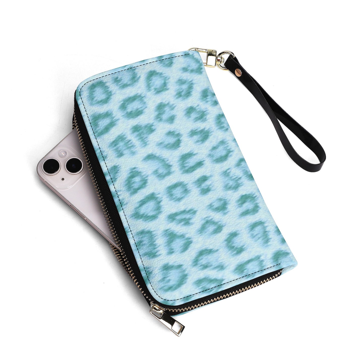 Teal Leopard Print PU Leather Wallet - NocturnalExpressions