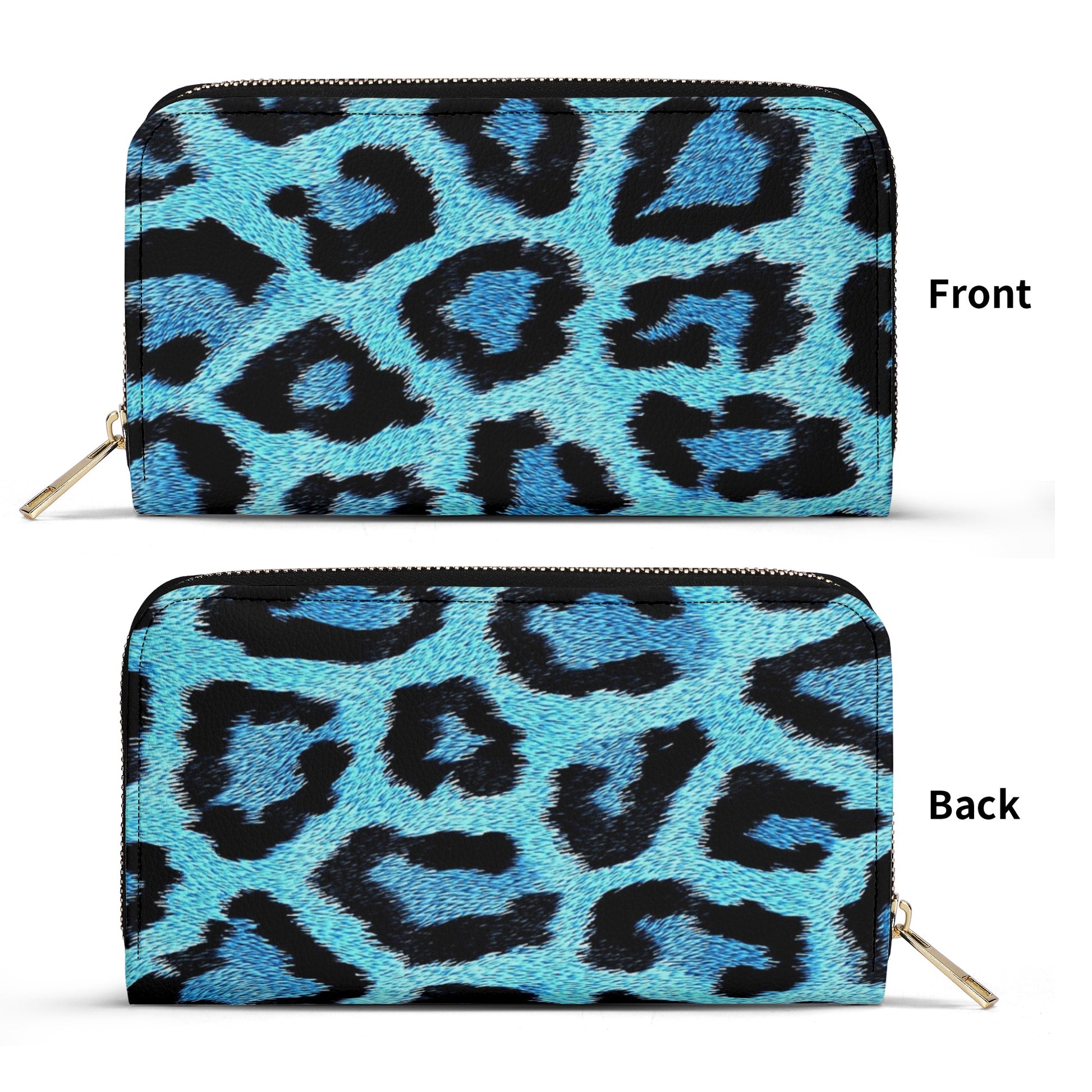 Teal Leopard Print PU Leather Wallet - NocturnalExpressions