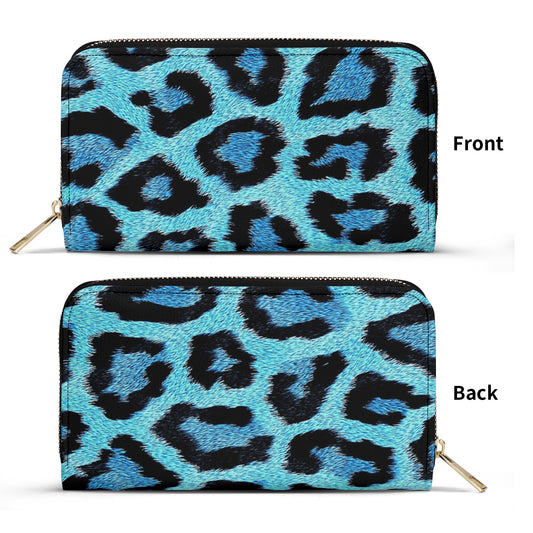 Teal Leopard Print PU Leather Wallet - NocturnalExpressions