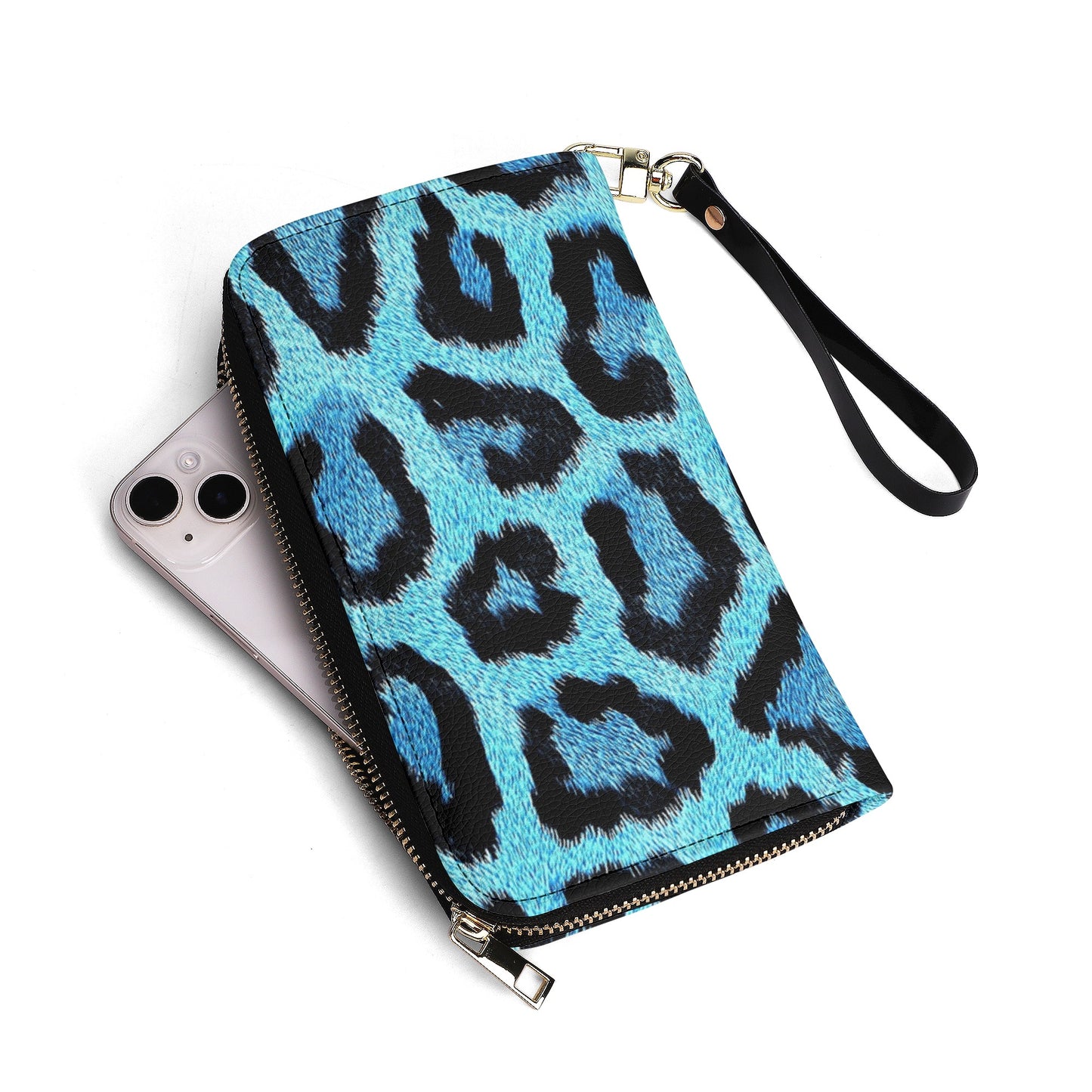 Teal Leopard Print PU Leather Wallet - NocturnalExpressions