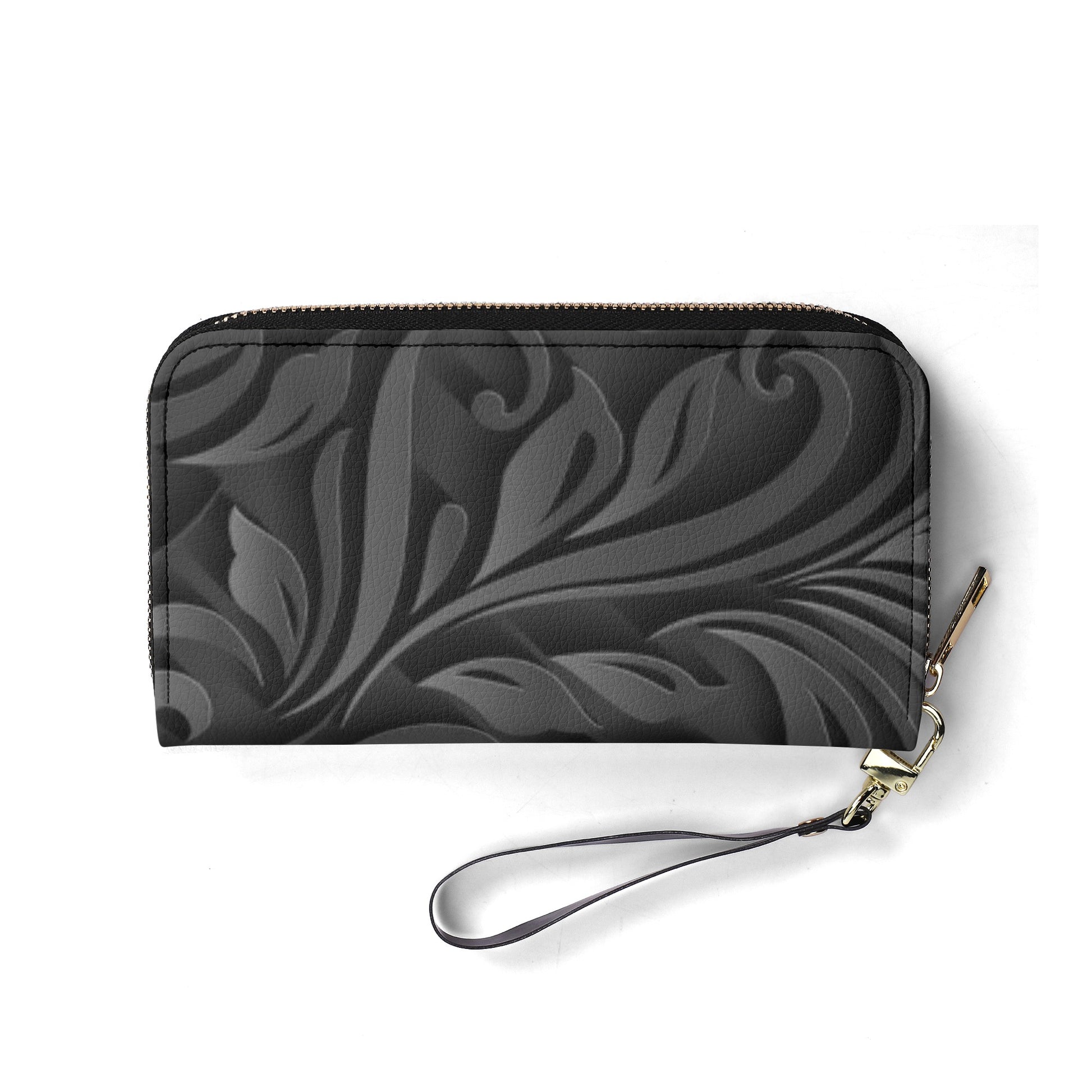 Black Filigree Design Graphic Design PU Leather Wallet - NocturnalExpressions