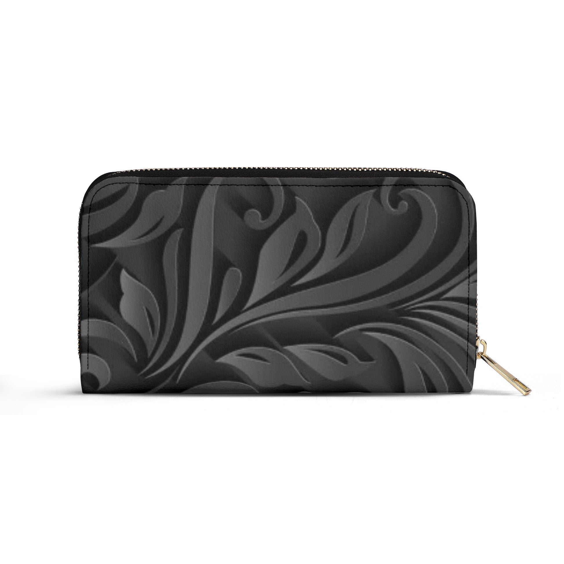 Black Filigree Design Graphic Design PU Leather Wallet - NocturnalExpressions