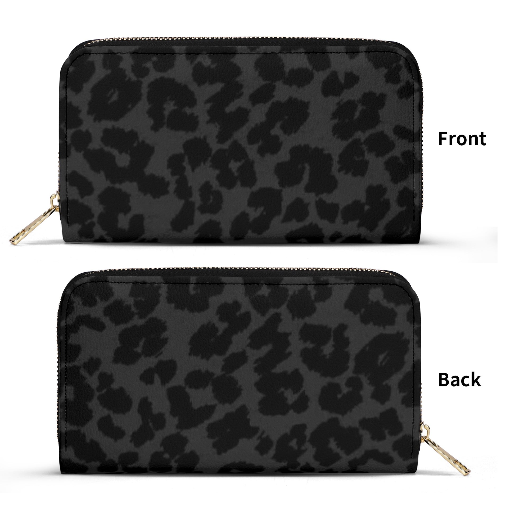 Black Leopard Print PU Leather Wallet - NocturnalExpressions