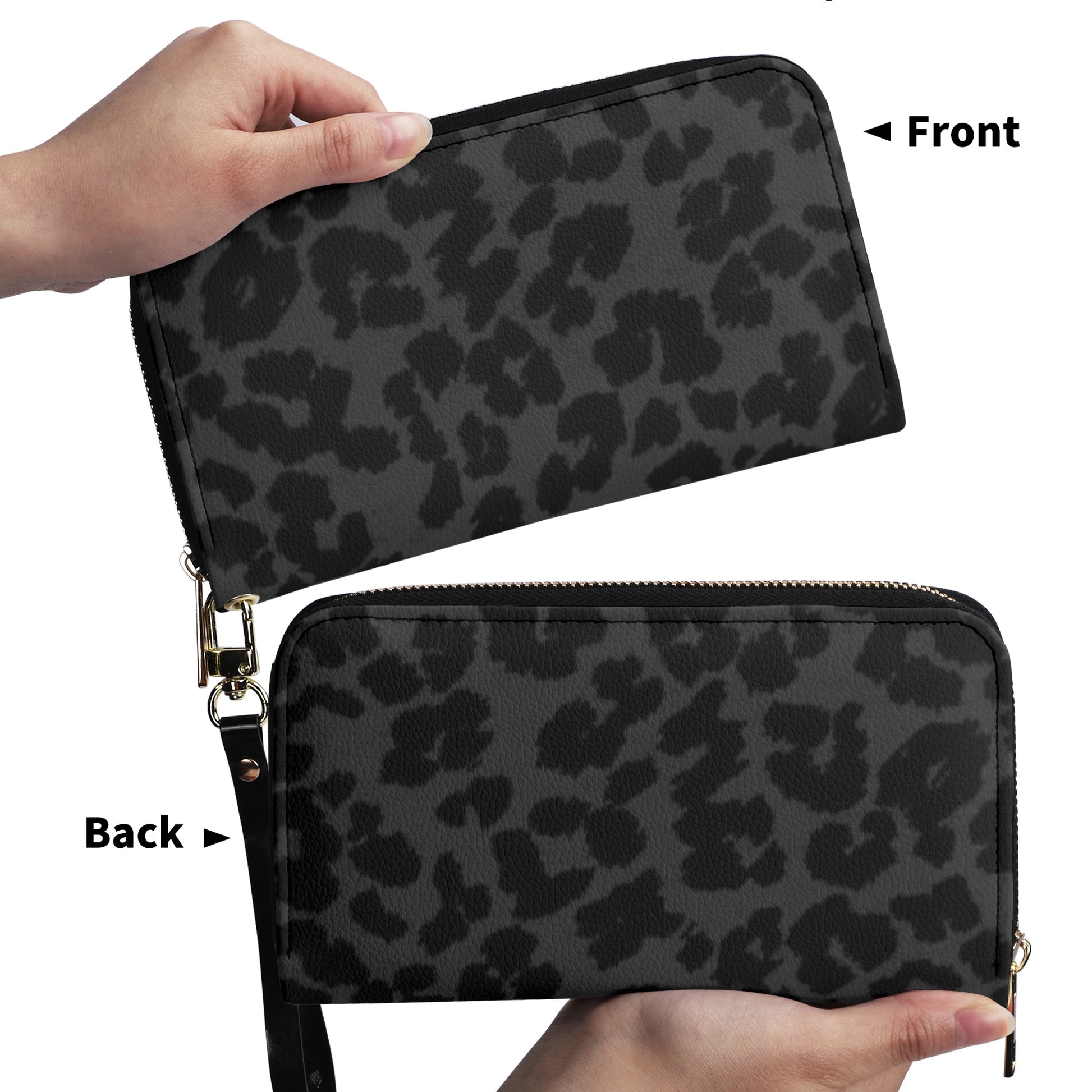 Black Leopard Print PU Leather Wallet - NocturnalExpressions