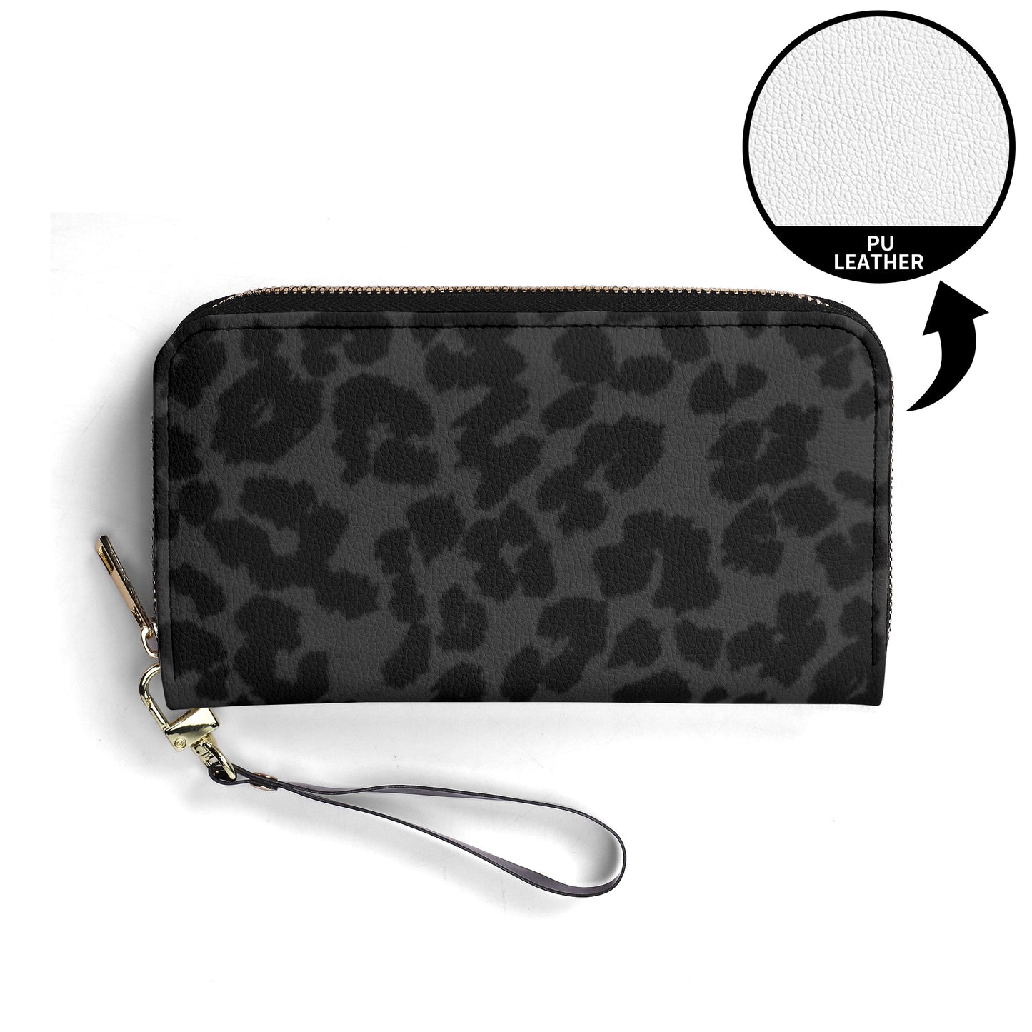 Black Leopard Print PU Leather Wallet - NocturnalExpressions