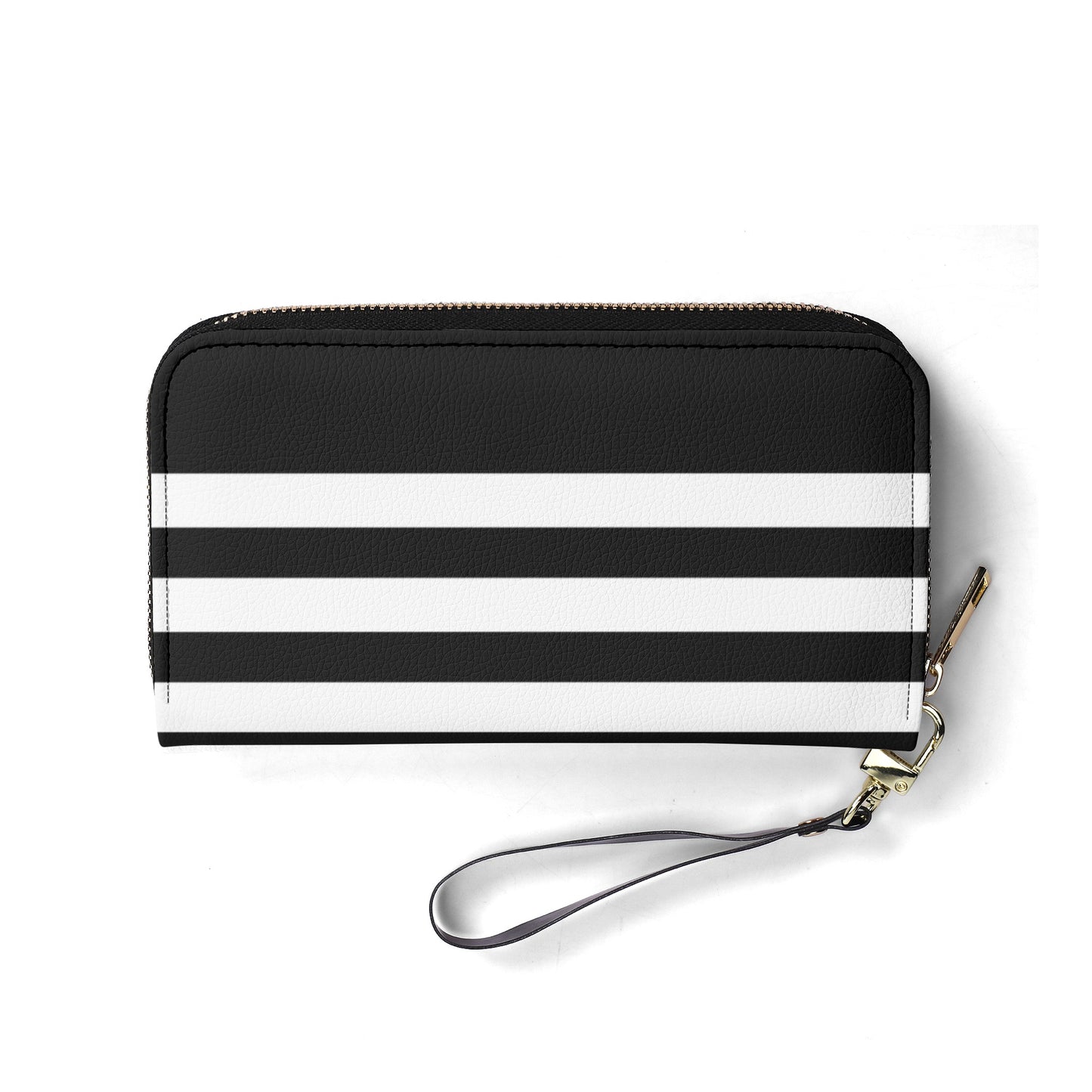 Black With White Stripes PU Leather Wallet - NocturnalExpressions