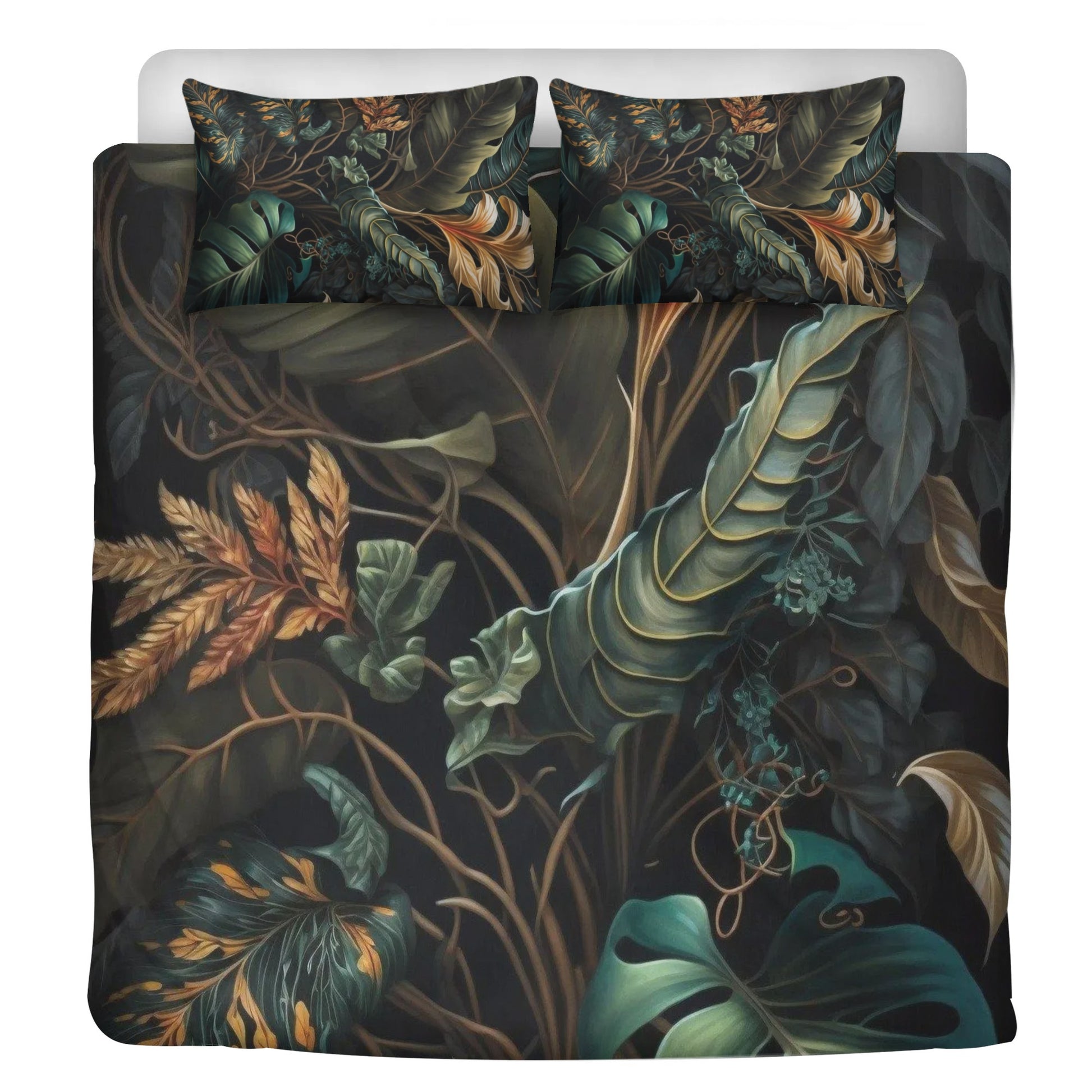 3 PC Tropical Botanical Print Bedding Set - NocturnalExpressions