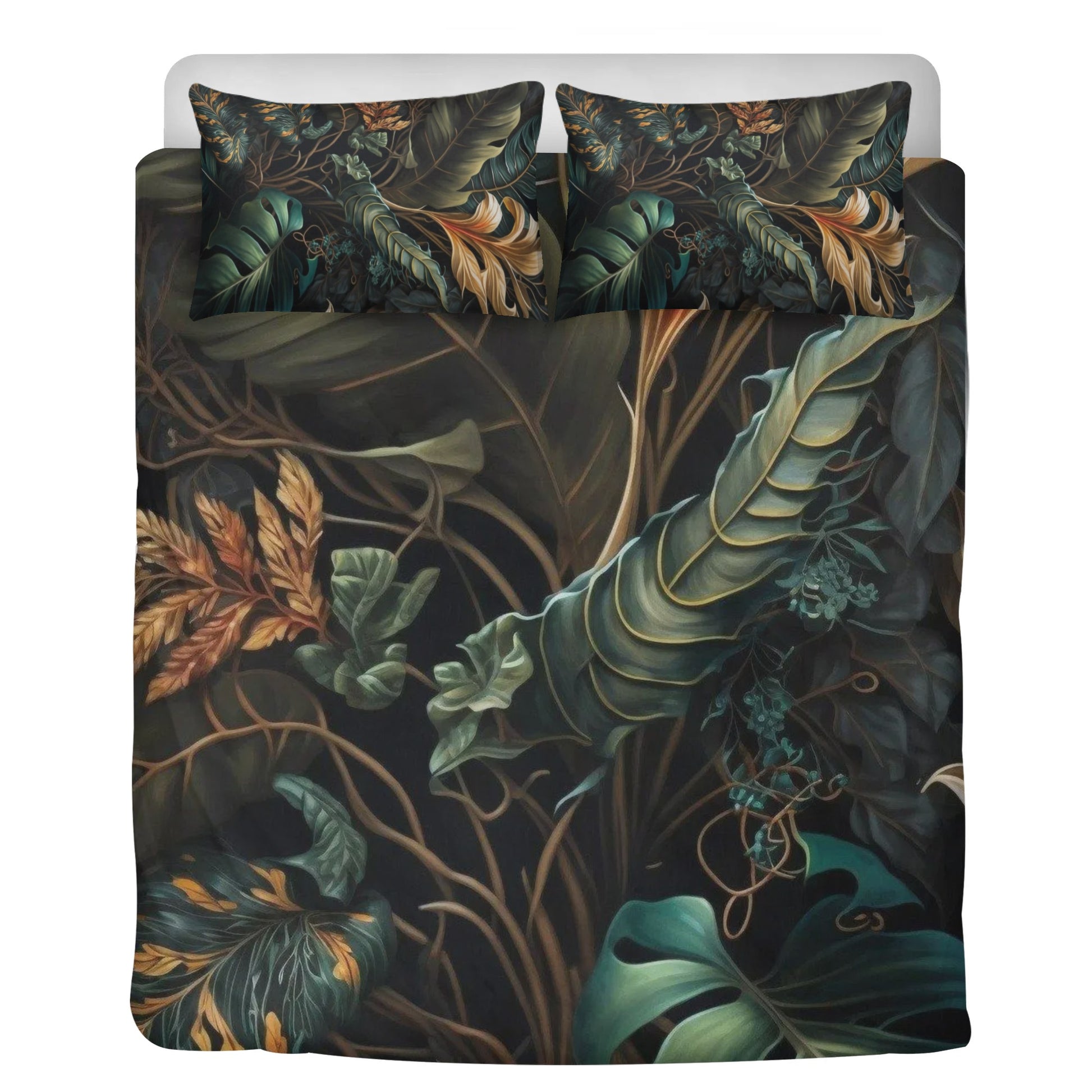 3 PC Tropical Botanical Print Bedding Set - NocturnalExpressions