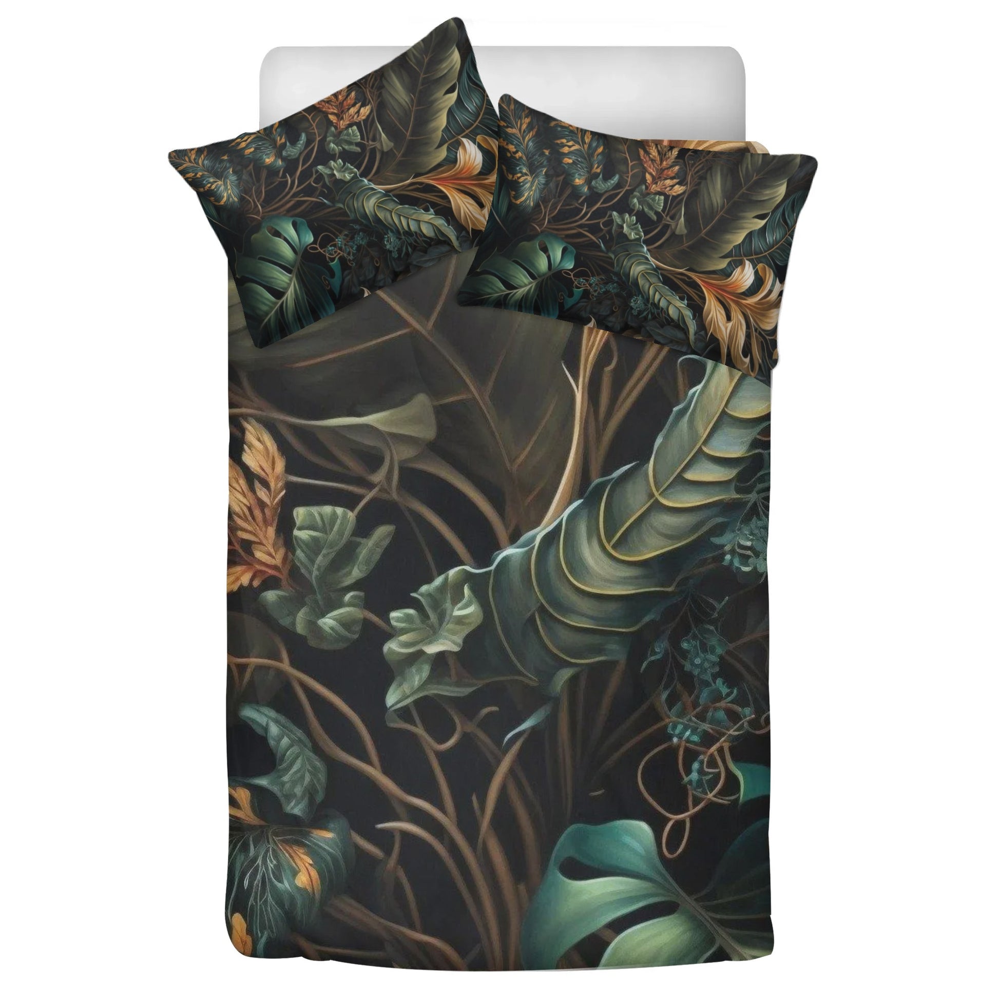 3 PC Tropical Botanical Print Bedding Set - NocturnalExpressions