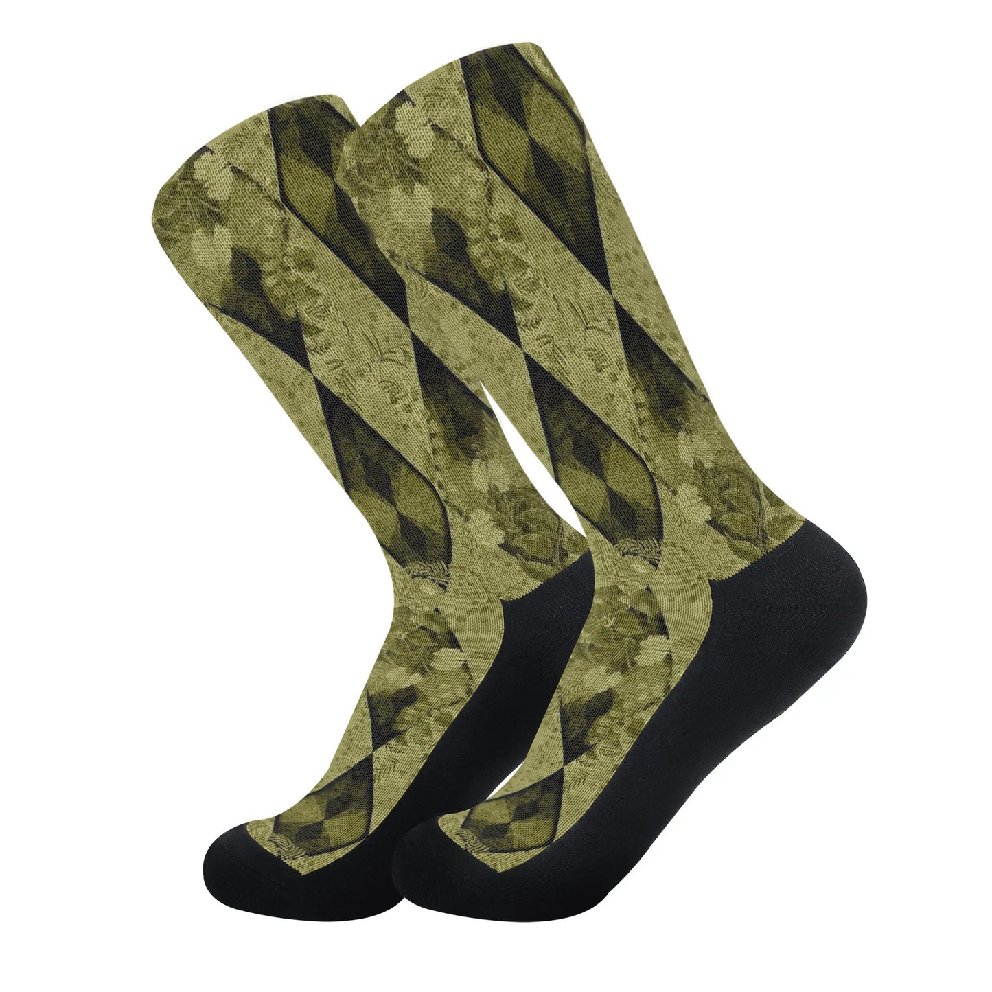 Argyle Pattern Crew Socks - NocturnalExpressions