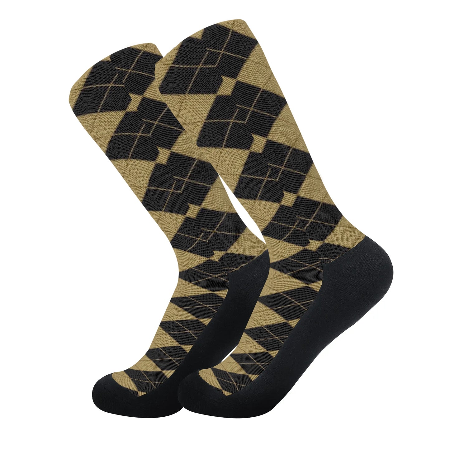 Argyle Pattern Crew Socks - NocturnalExpressions