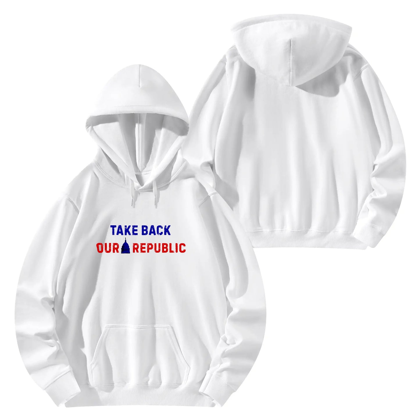 Unisex Take Back Our Republic Typography Cotton Pullover Hoodie - NocturnalExpressions